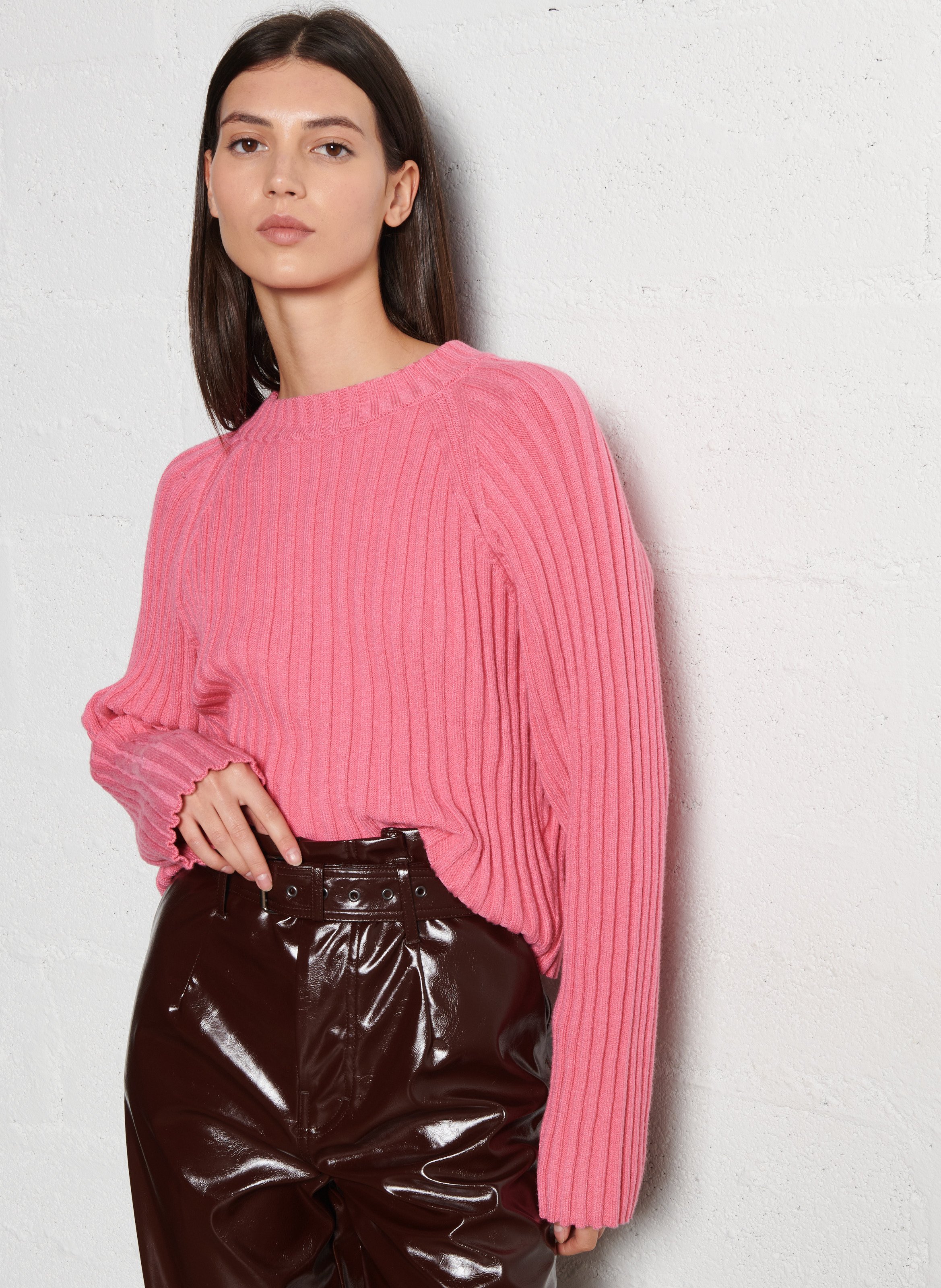 Pull oversize col rond Rose
