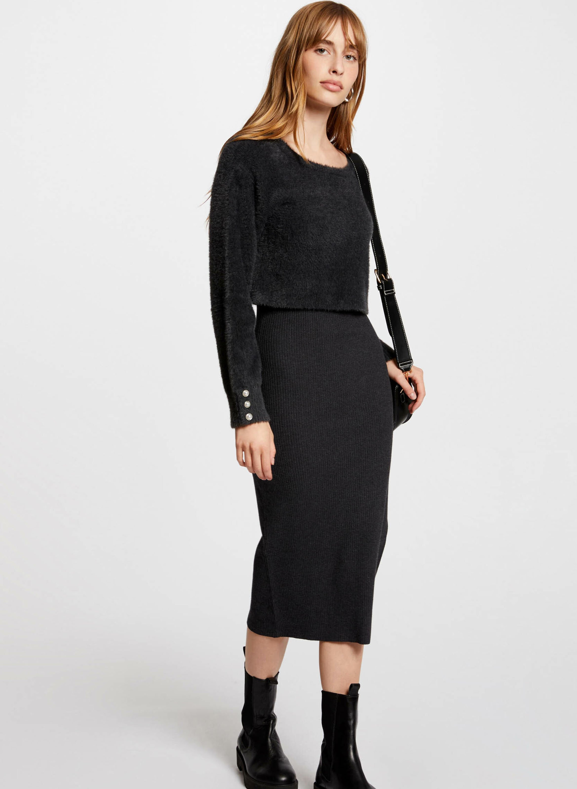 Round-neck midi dress MORGAN