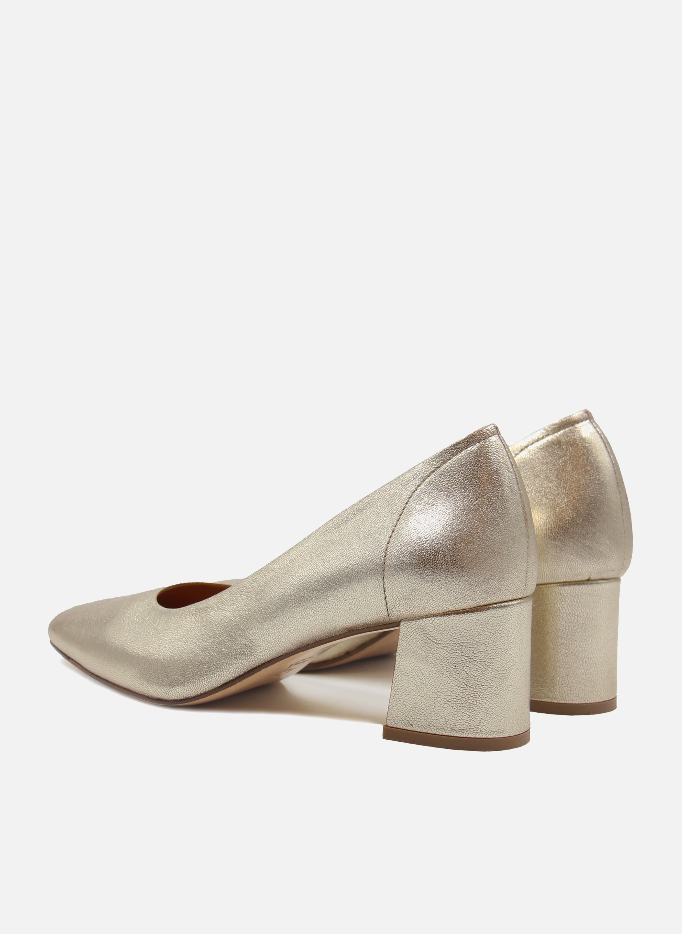 Metallic leather retro pumps JULES & JENN Golden