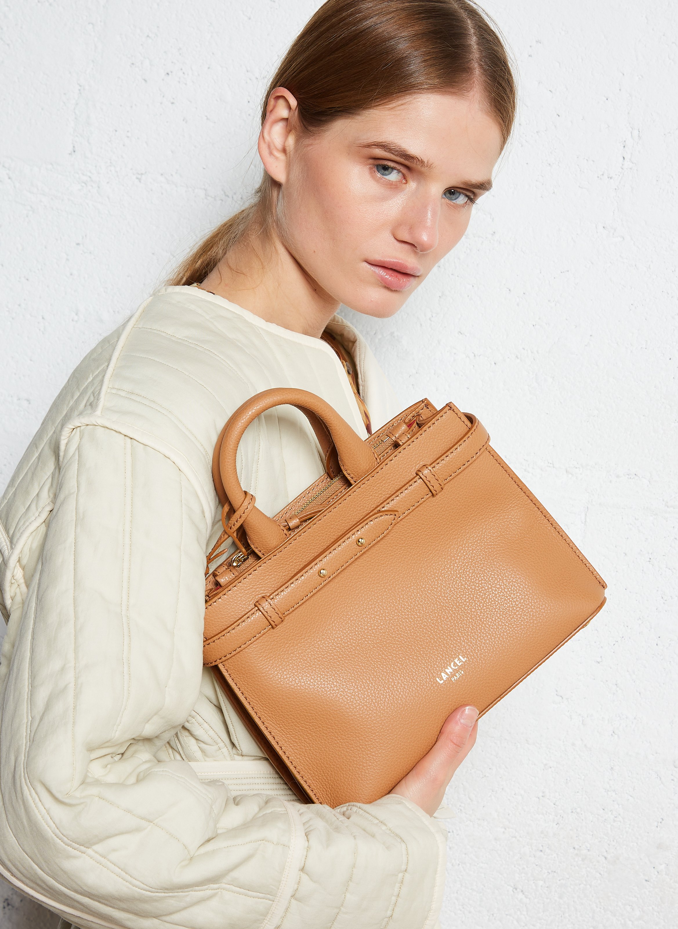 Sac bandoulière en cuir LANCEL Beige