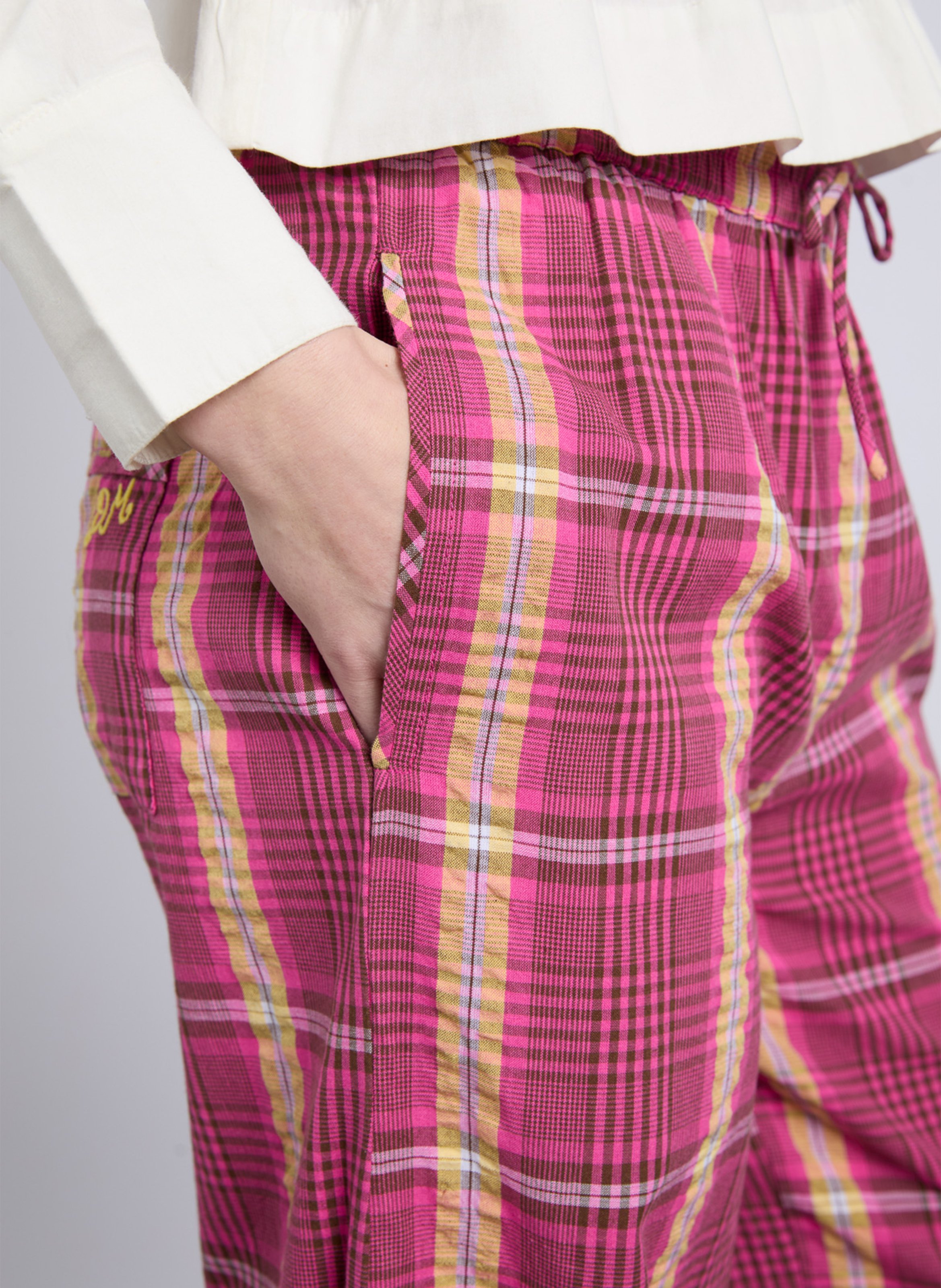 High-waisted straight patterned pants DAMSON MADDER Pink
