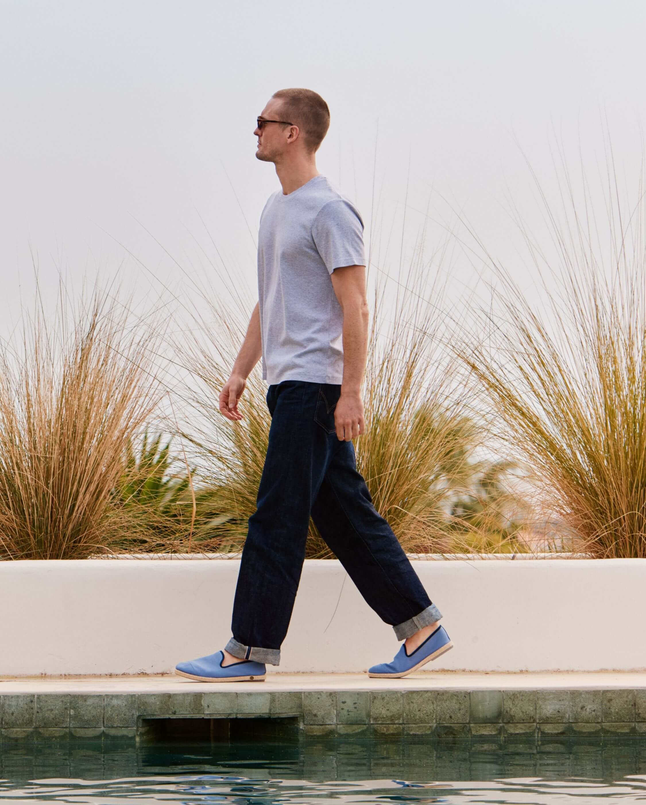 Men's navy blue cotton espadrilles ANGARDE Blue
