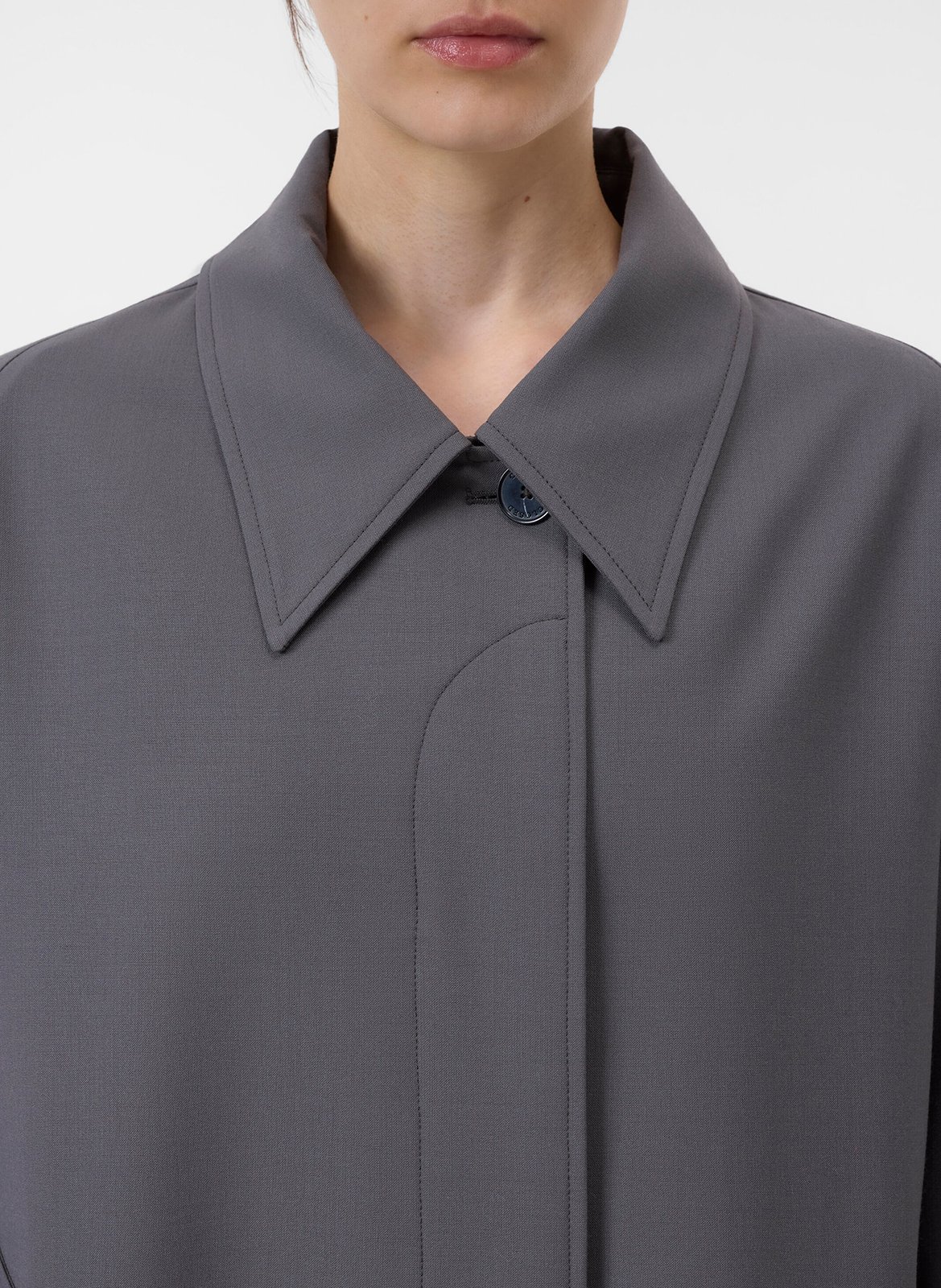 Manteau mi-long ample uni CLOSED Gris