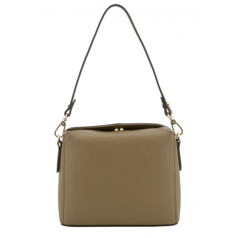 Crossbody bag - cowhide leather POURCHET Khaki