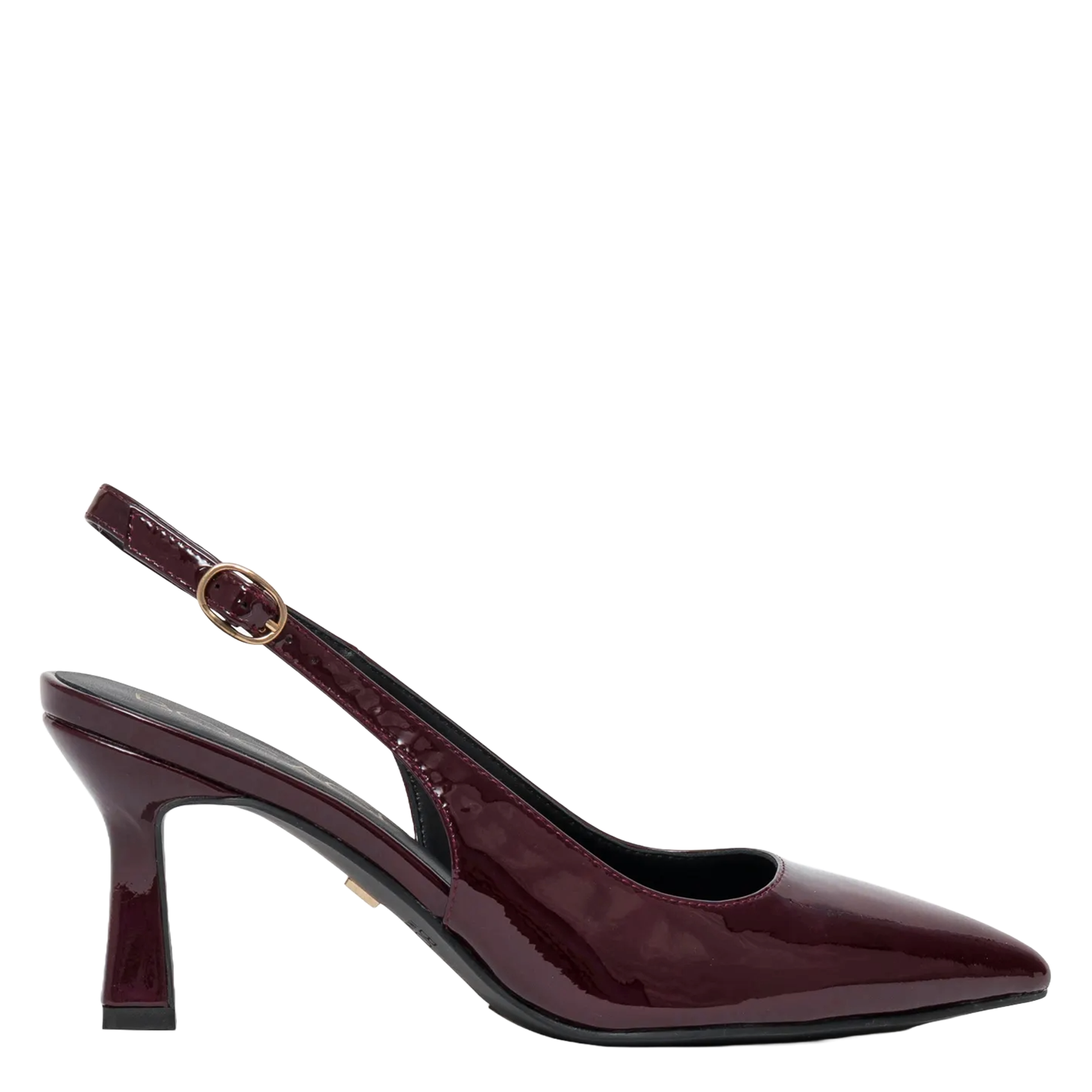 Heeled leather pumps BOCAGE Plums