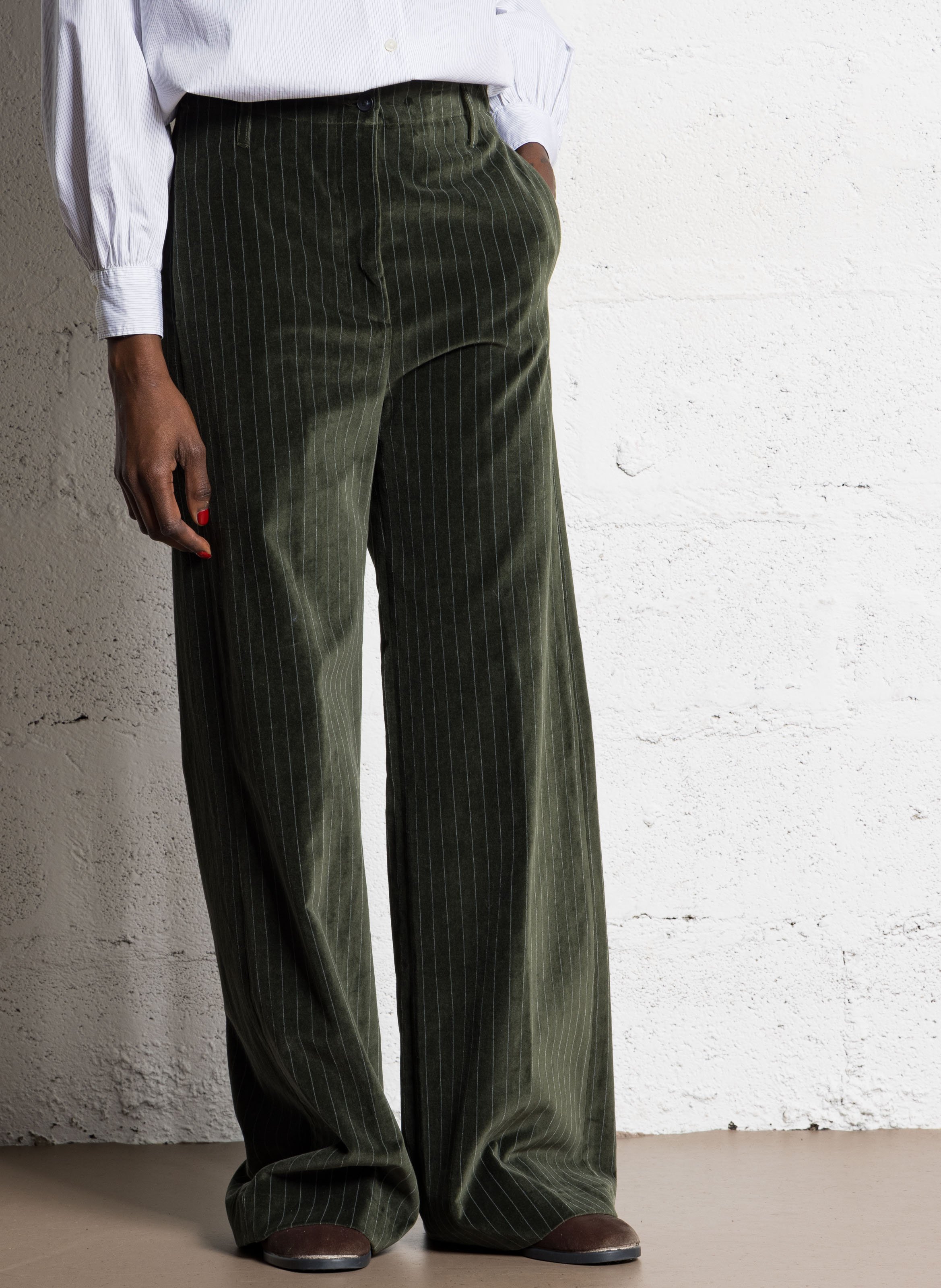 Pantalon large rayé en coton DIEGA