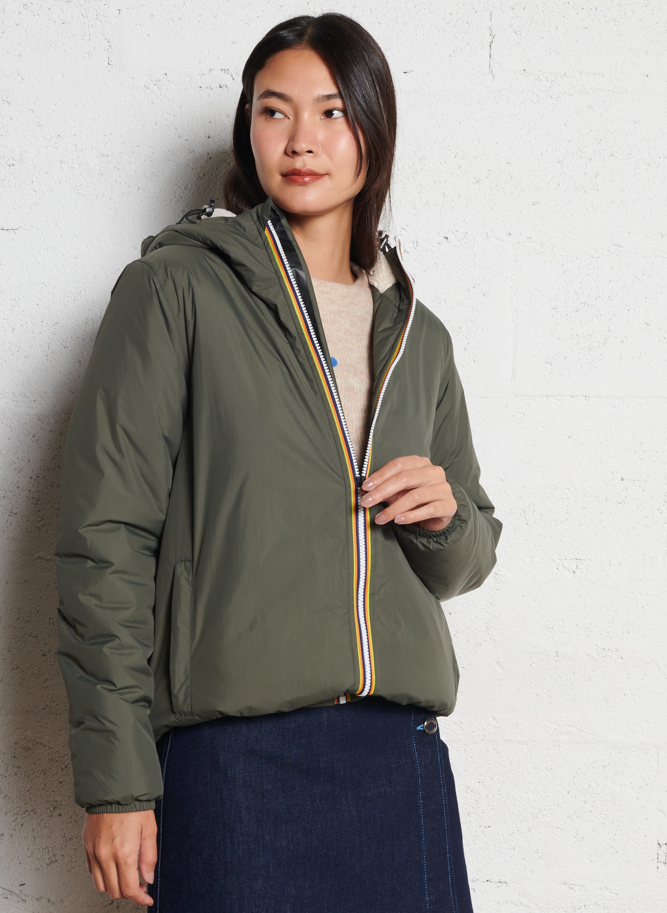 Daunenjacke mit Stehkragen K-WAY Grun