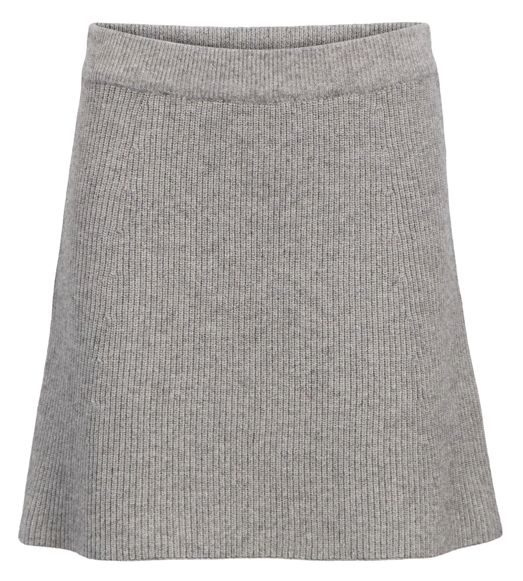 Korte rok van tricot met hoge taille OBJECT Grijs