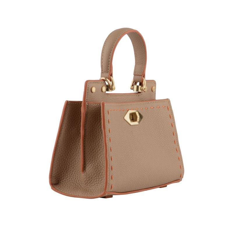 Handbag - cowhide leather POURCHET Brown