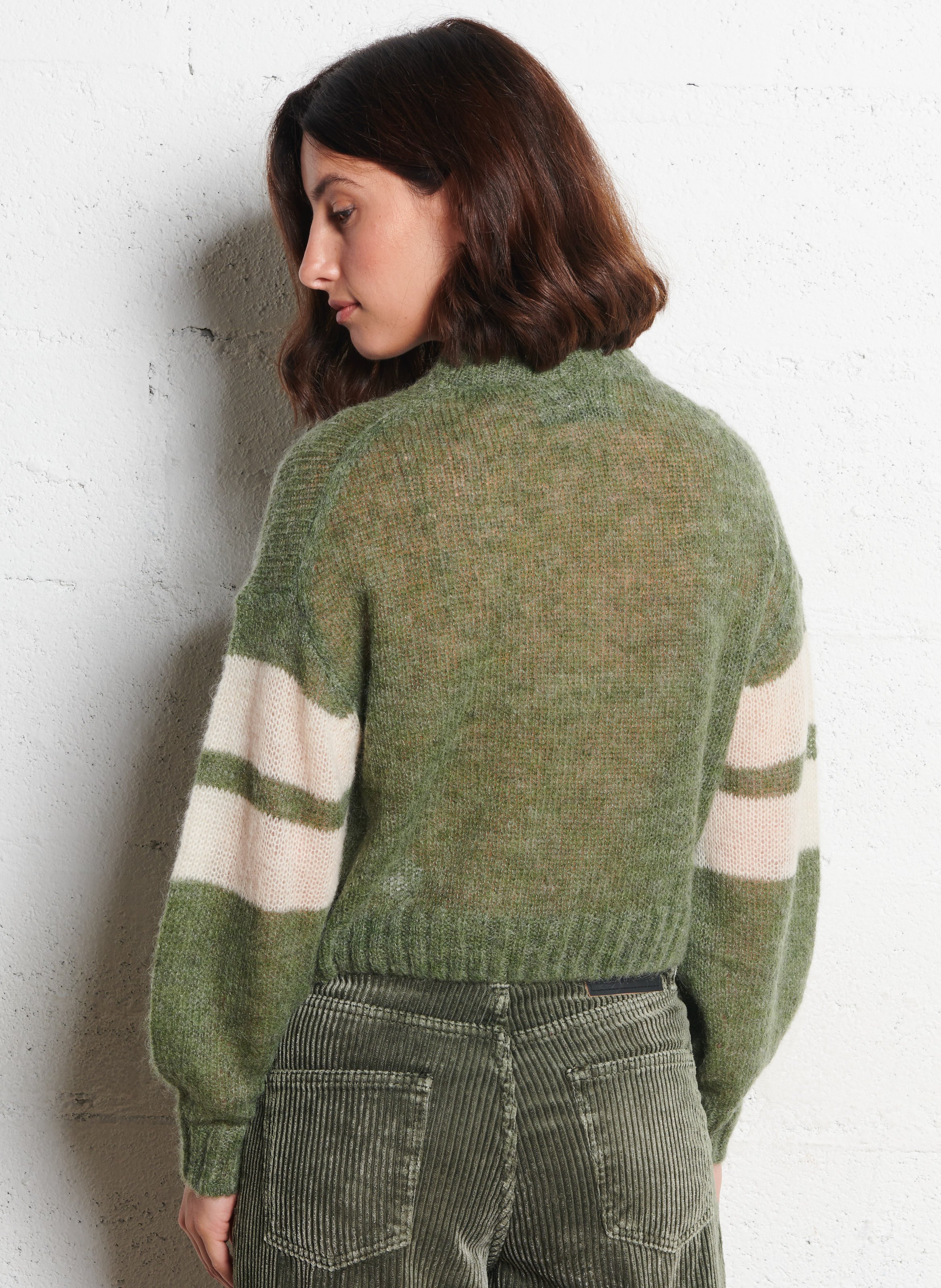 Pull oversize en laine mélangée THE TINY BIG SISTER Kaki