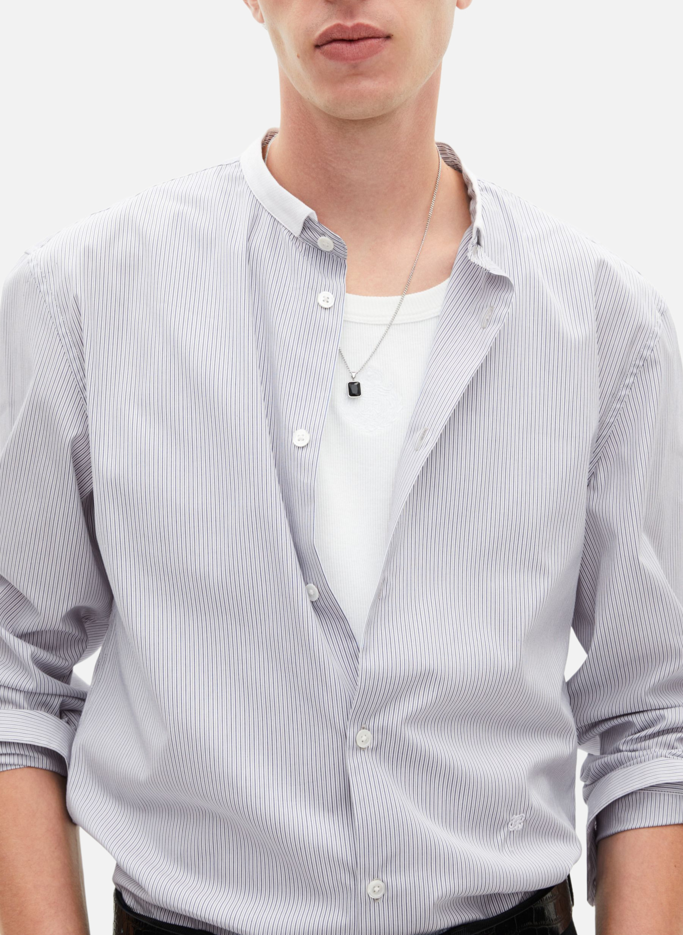 Shirt with officer collar and thin stripes THE KOOPLES White