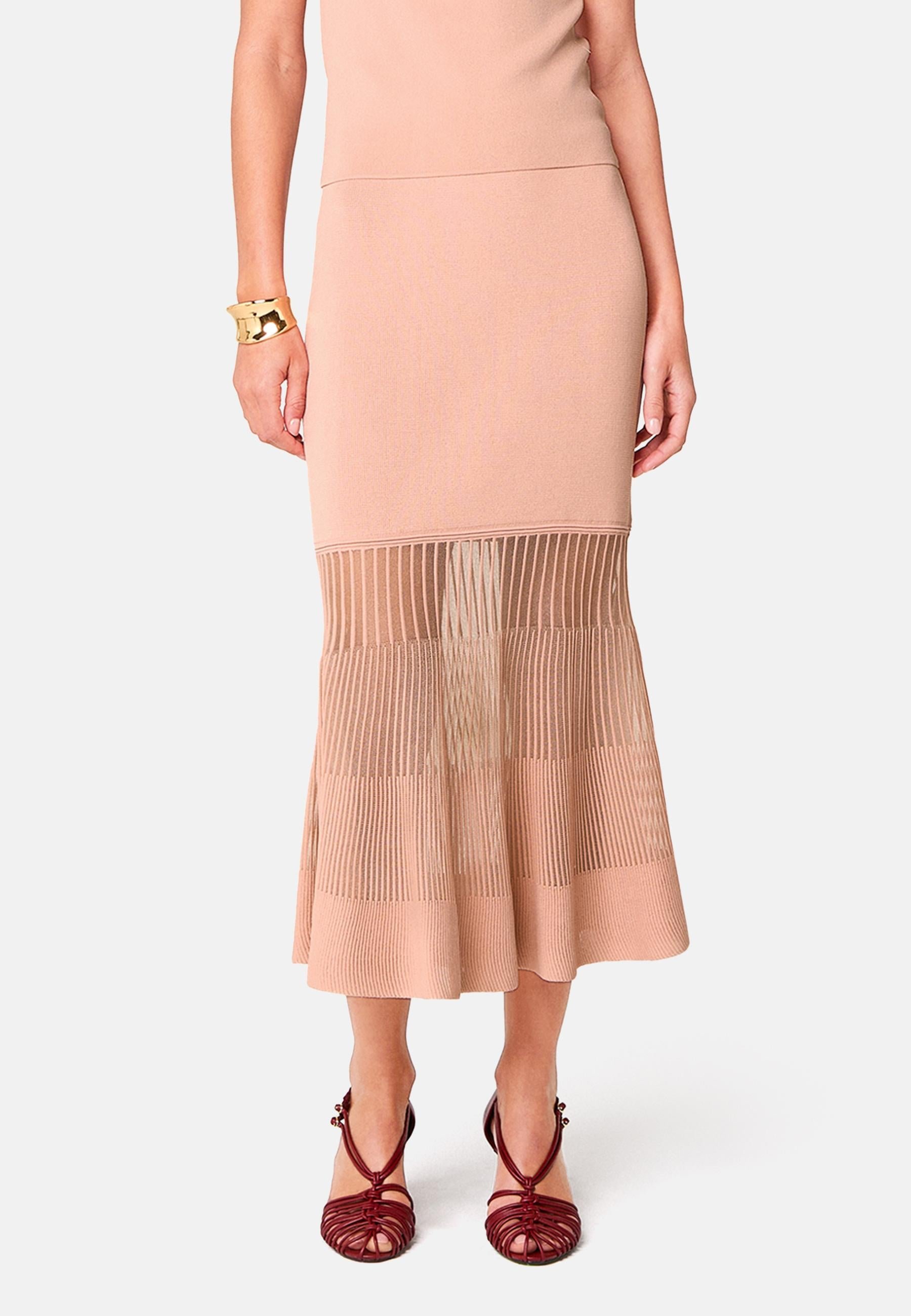 Long dual material skirt RODIER Pink