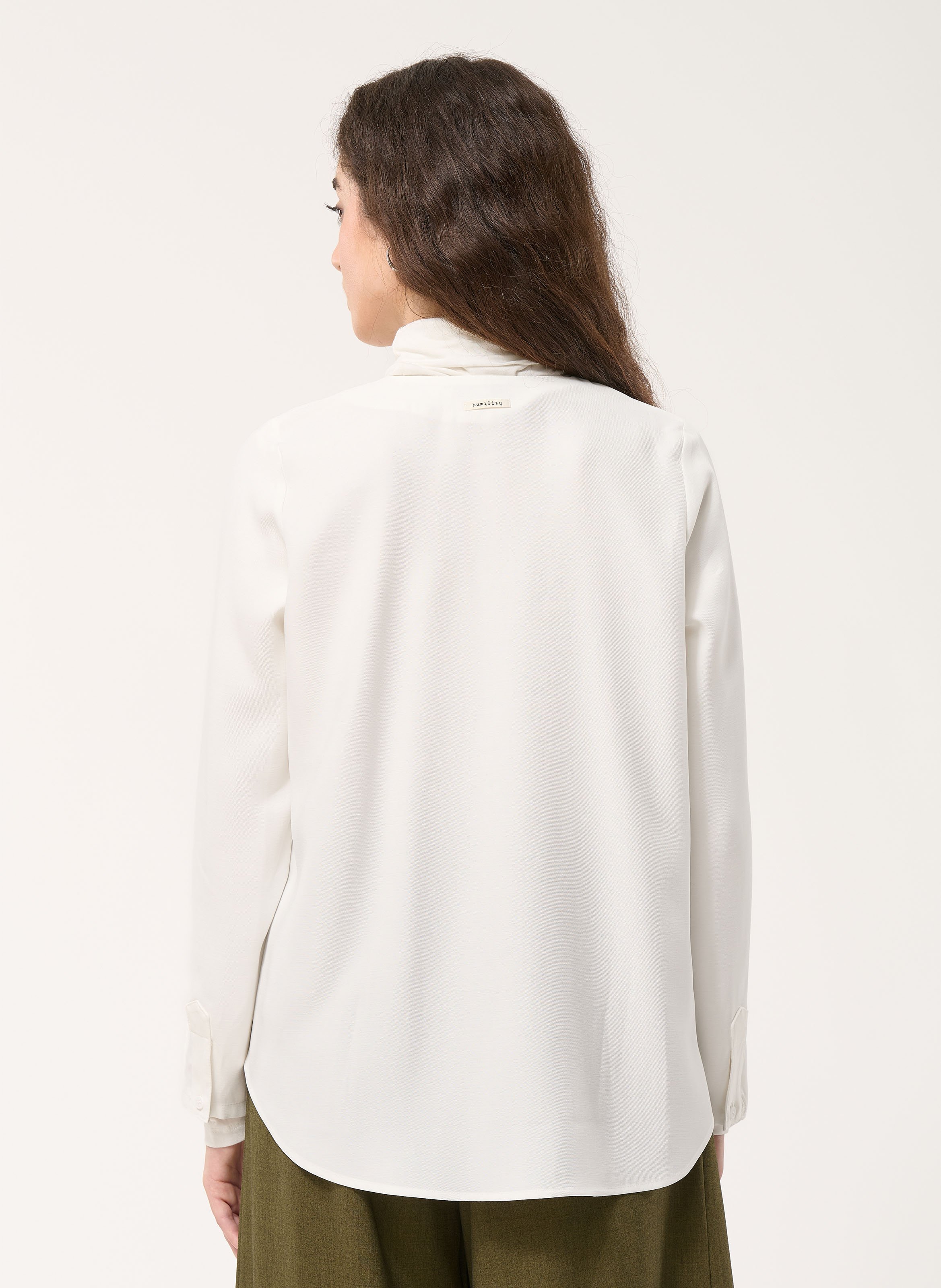 Top col rond  HUMILITY Blanc