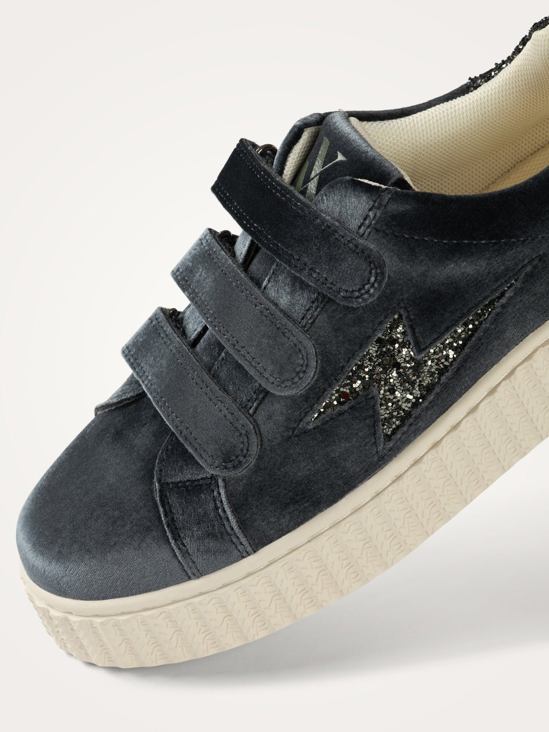 Baskets basses en velours et paillettes VANESSA WU Noir