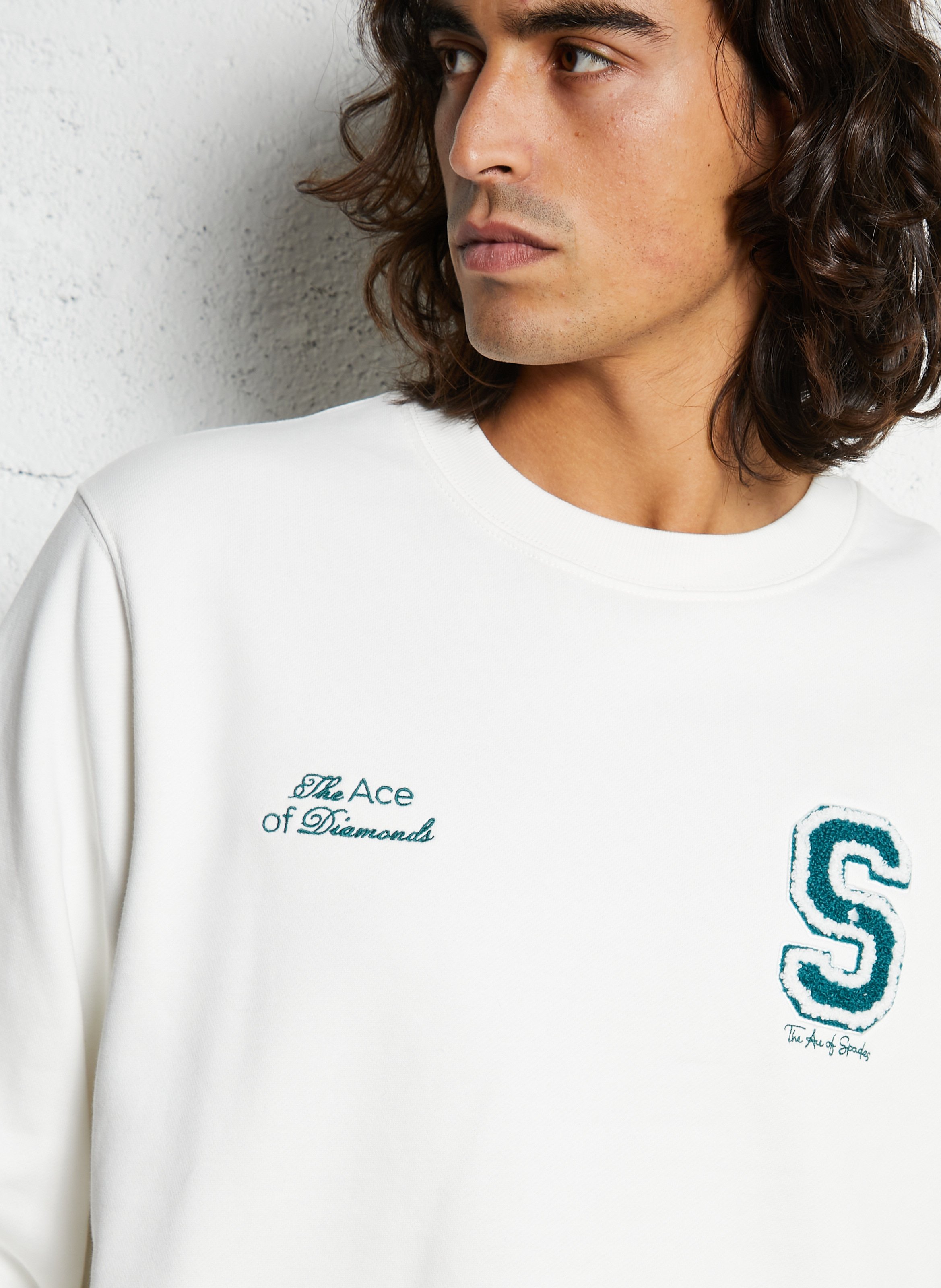 Sweat oversize en coton SOLID Blanc