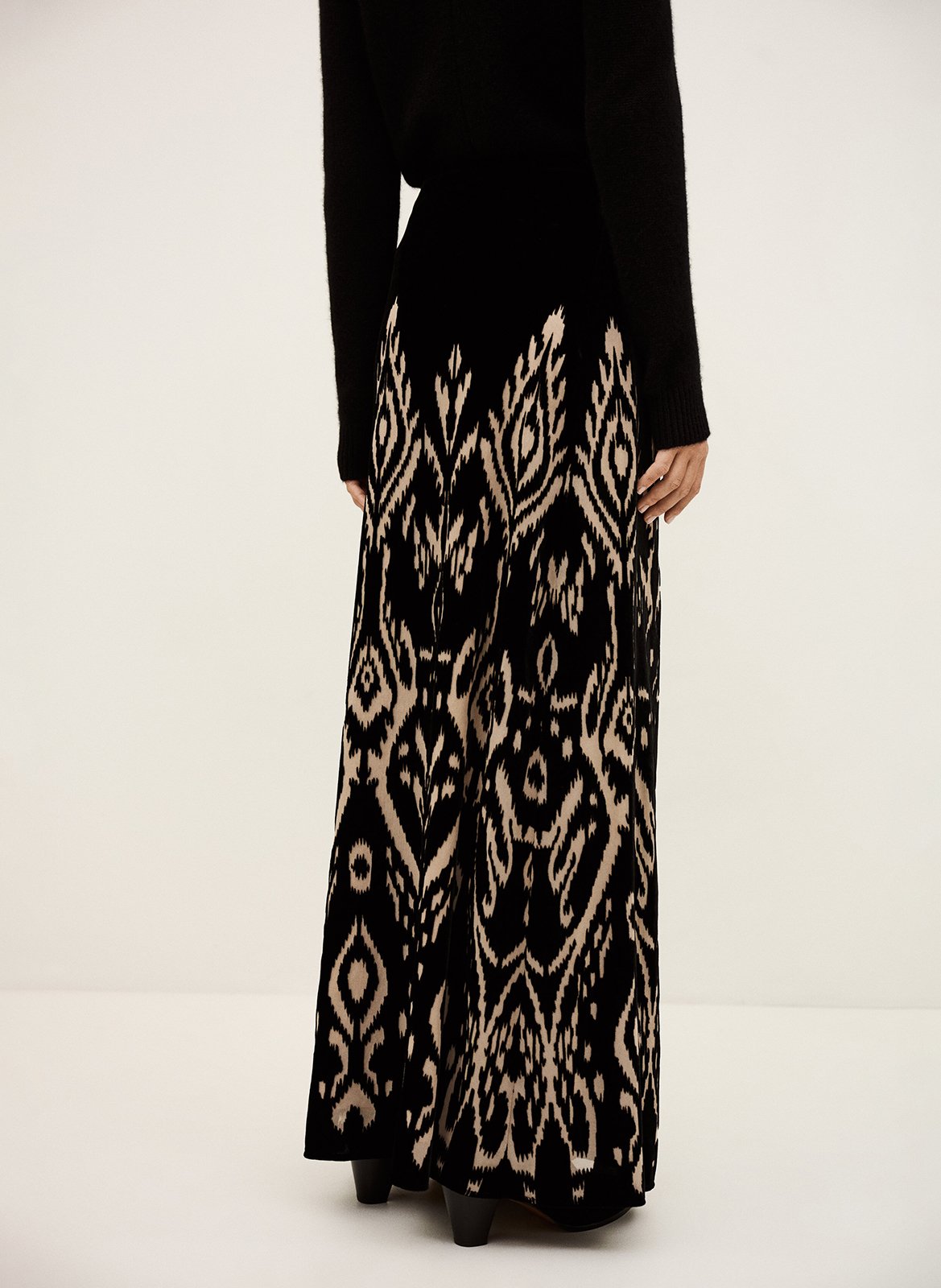 Jupe longue ample imprimée BA&SH Noir