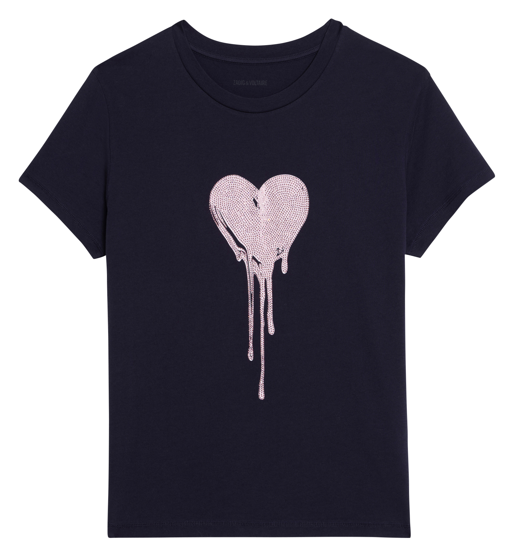 Tee-shirt droit col rond en coton ZADIG&VOLTAIRE Bleu