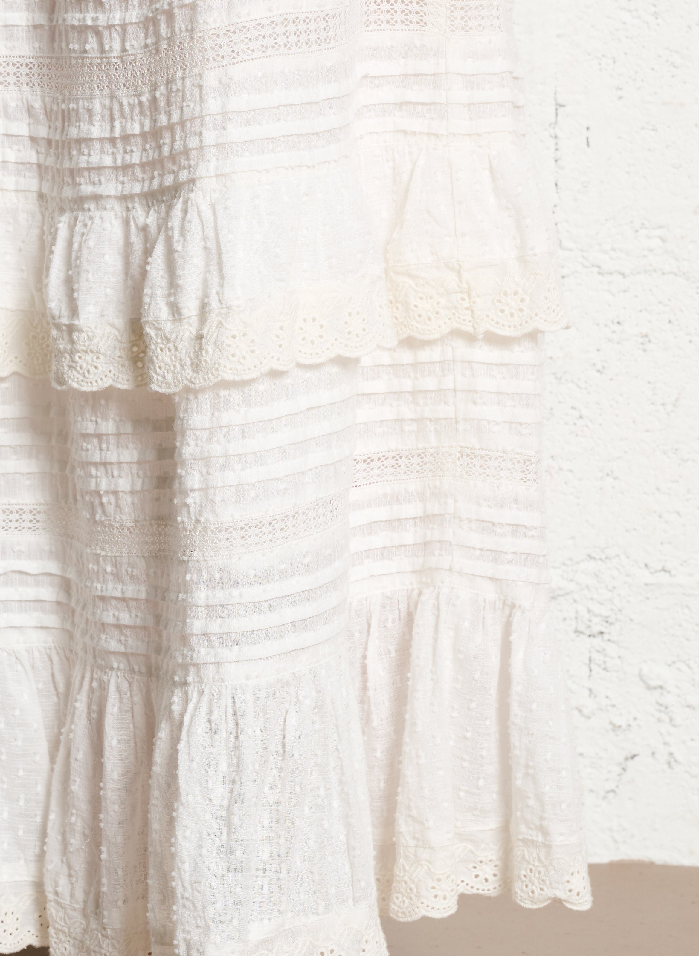 Jupe midi en coton MAISON HOTEL Blanc