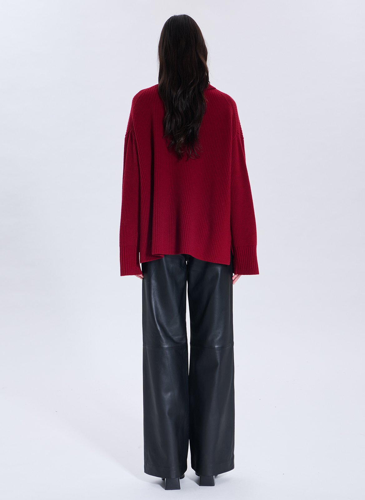 Oversized wollen coltrui ZAPA Rood