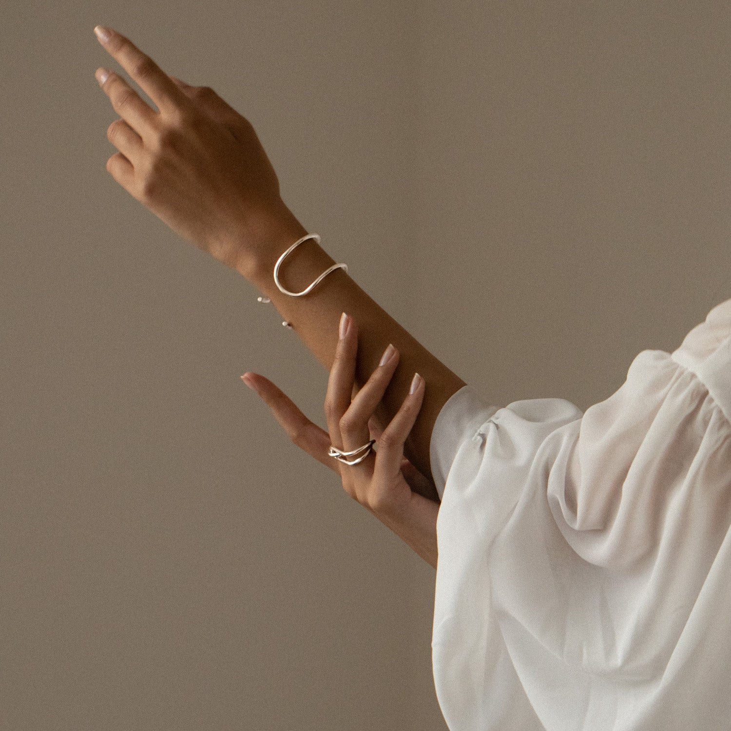 Manchette ajustable, argent recyclé MAYRENA Argent