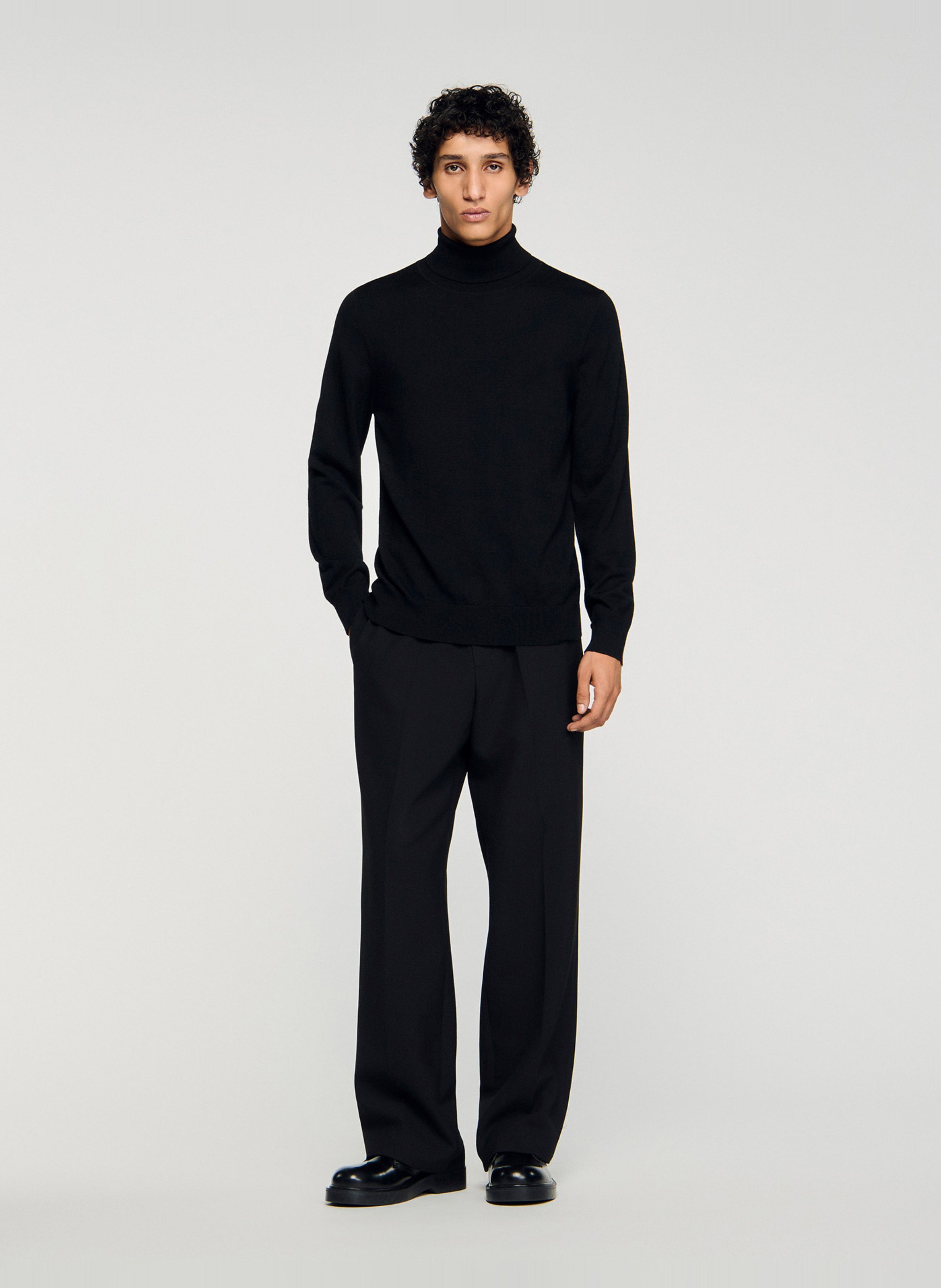 Regular-fit, wollen coltrui SANDRO Zwart