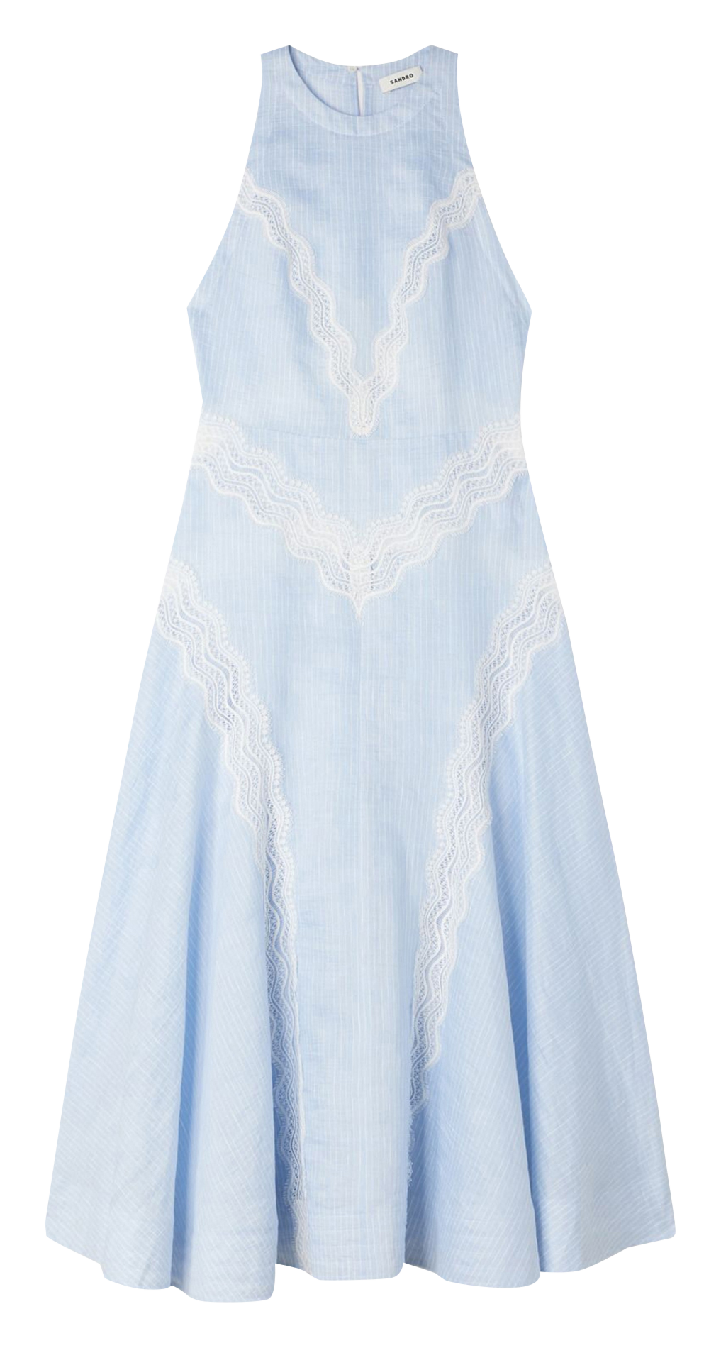 Robe longue en lin mélangé SANDRO Bleu