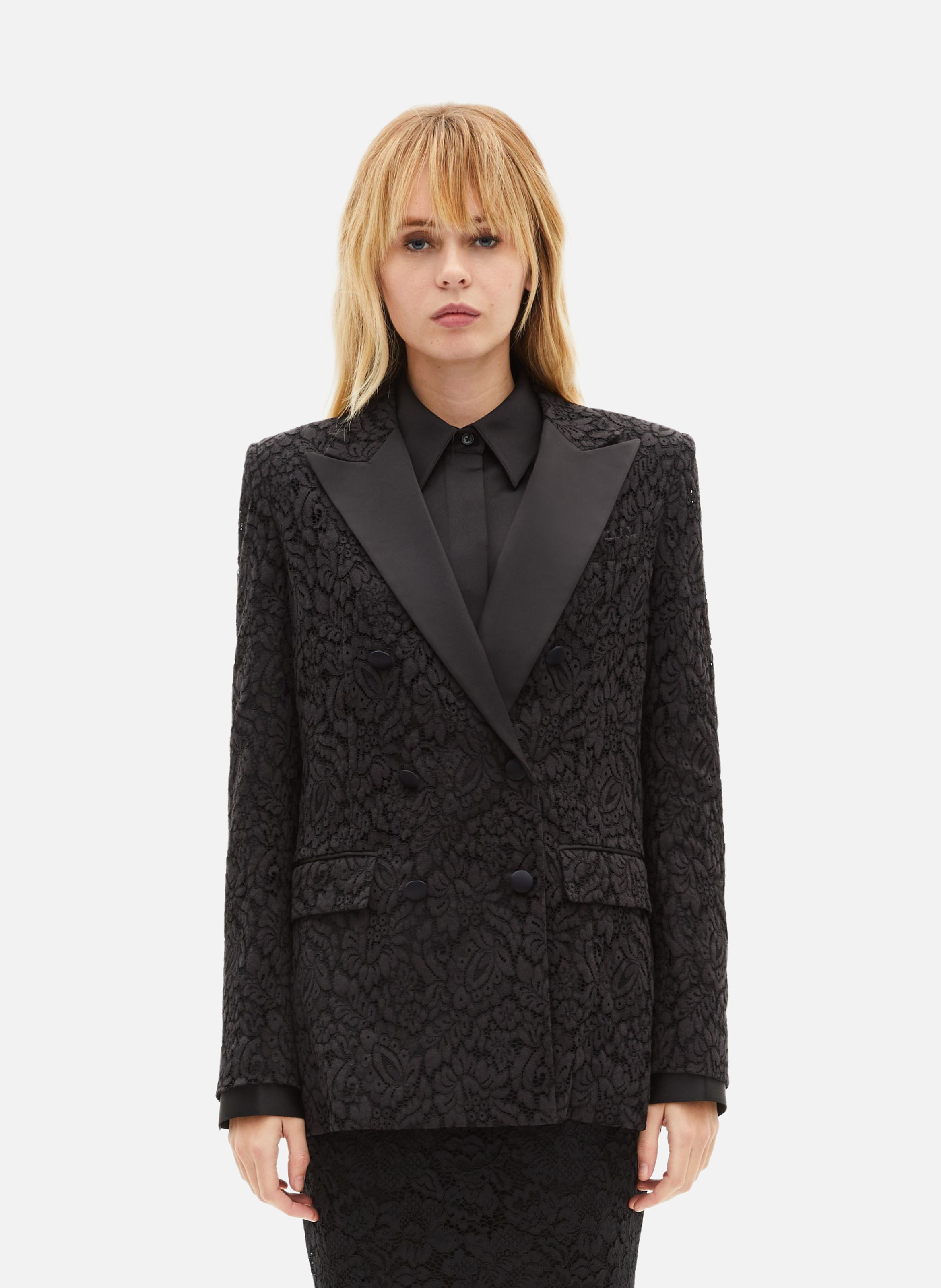 Lace tailored jacket THE KOOPLES Black