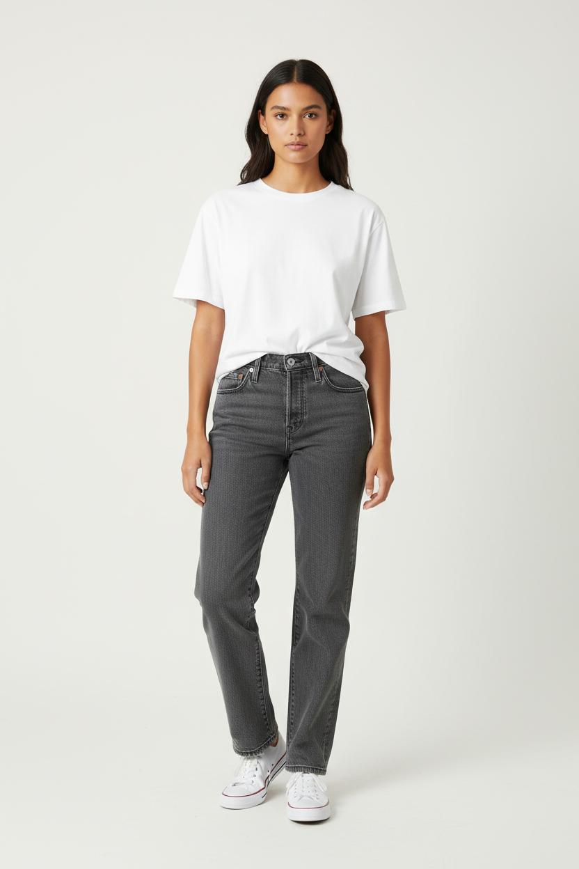 Cropped slim jeans with studs LEVI'S - Seconde main Grey