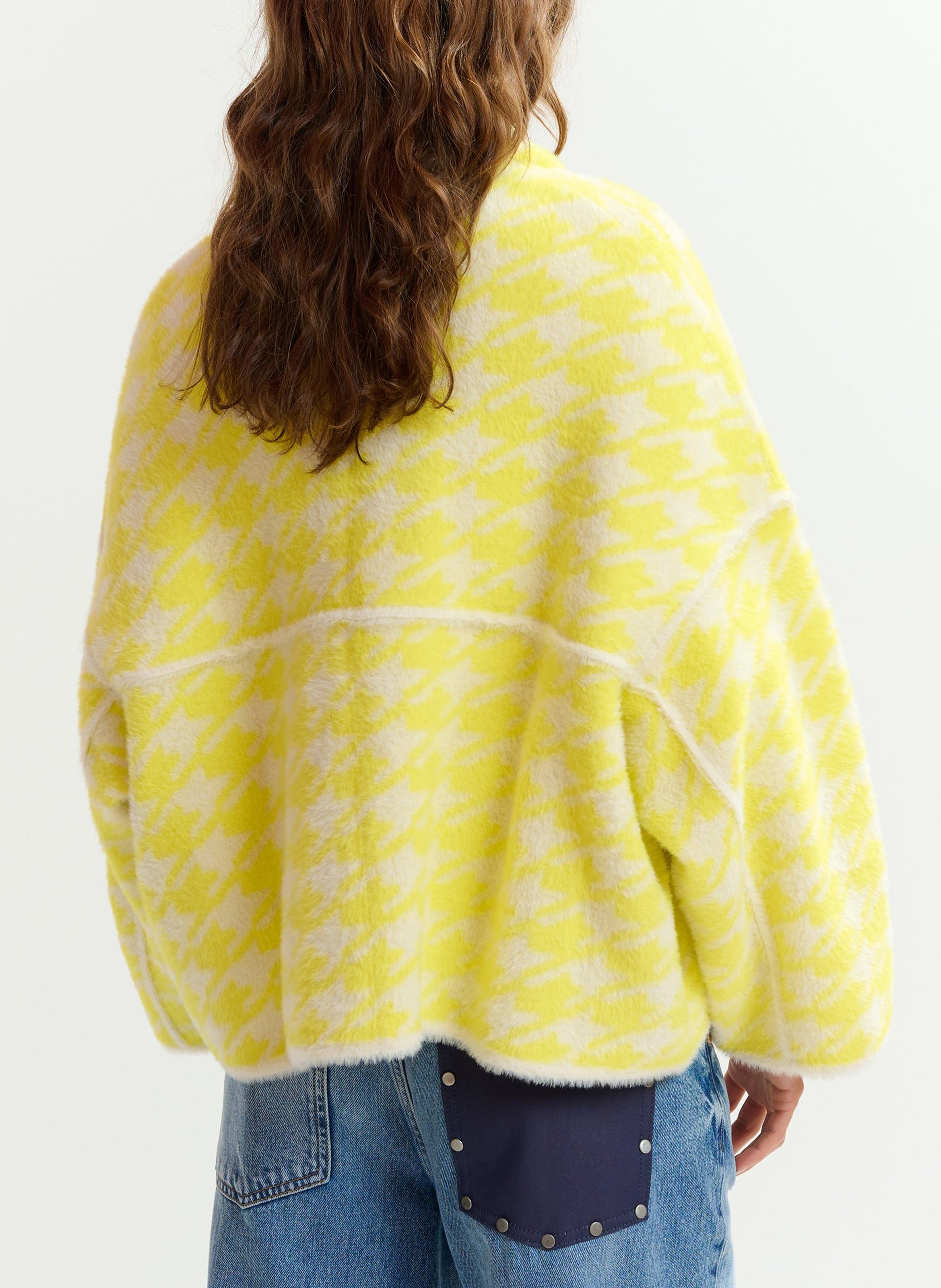 Straight jacket with classic collar print ESSENTIEL ANTWERP Yellow