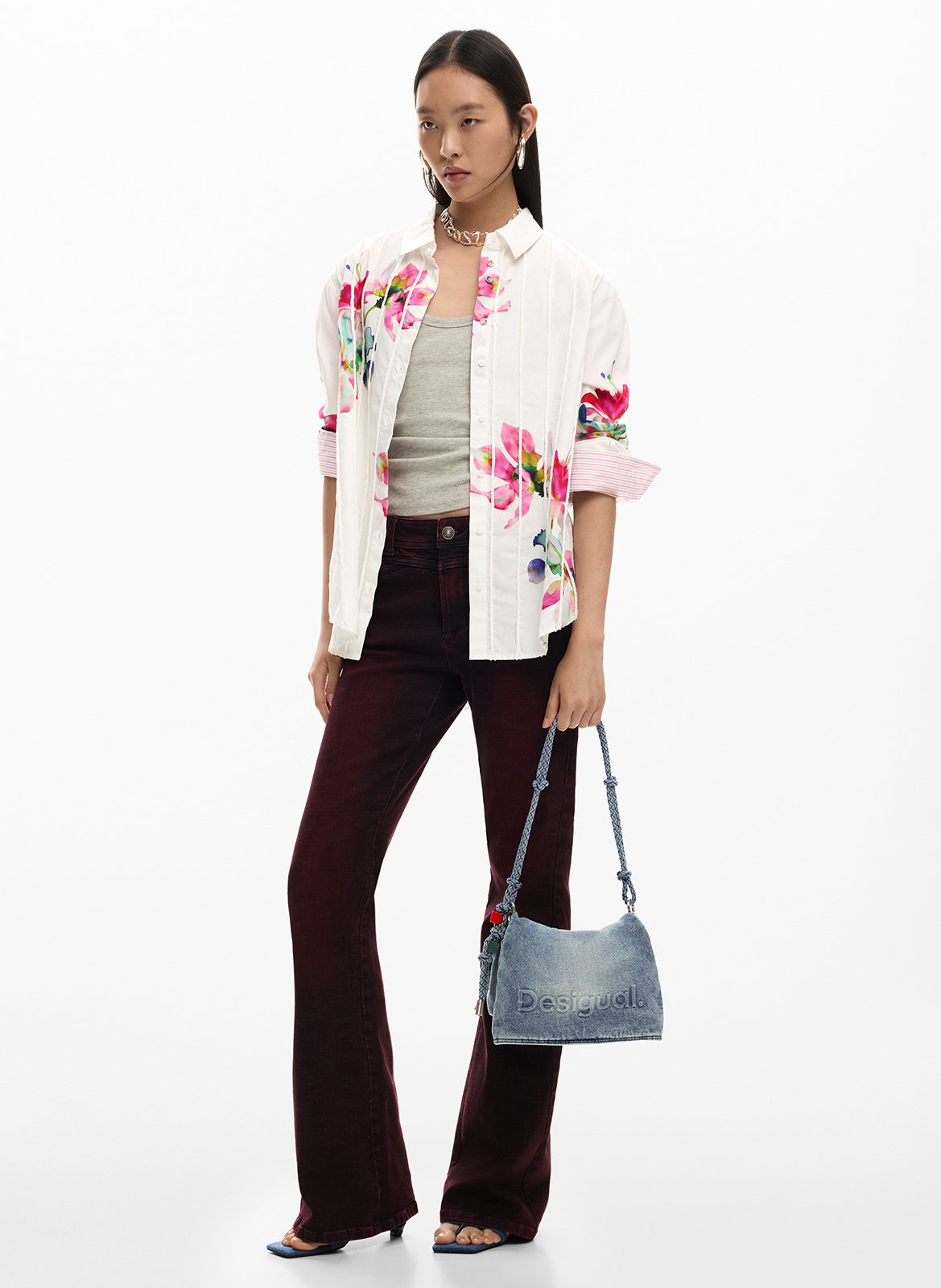 Bolso de mano de algodón DESIGUAL Azul