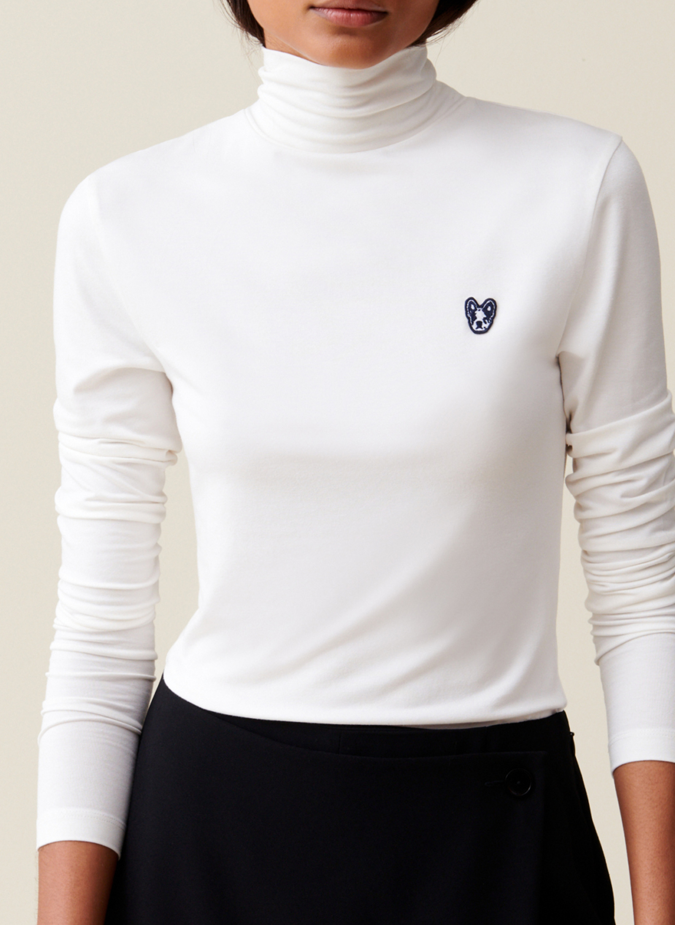 Top met lange mouwen en opstaande kraag CLAUDIE PIERLOT Beige