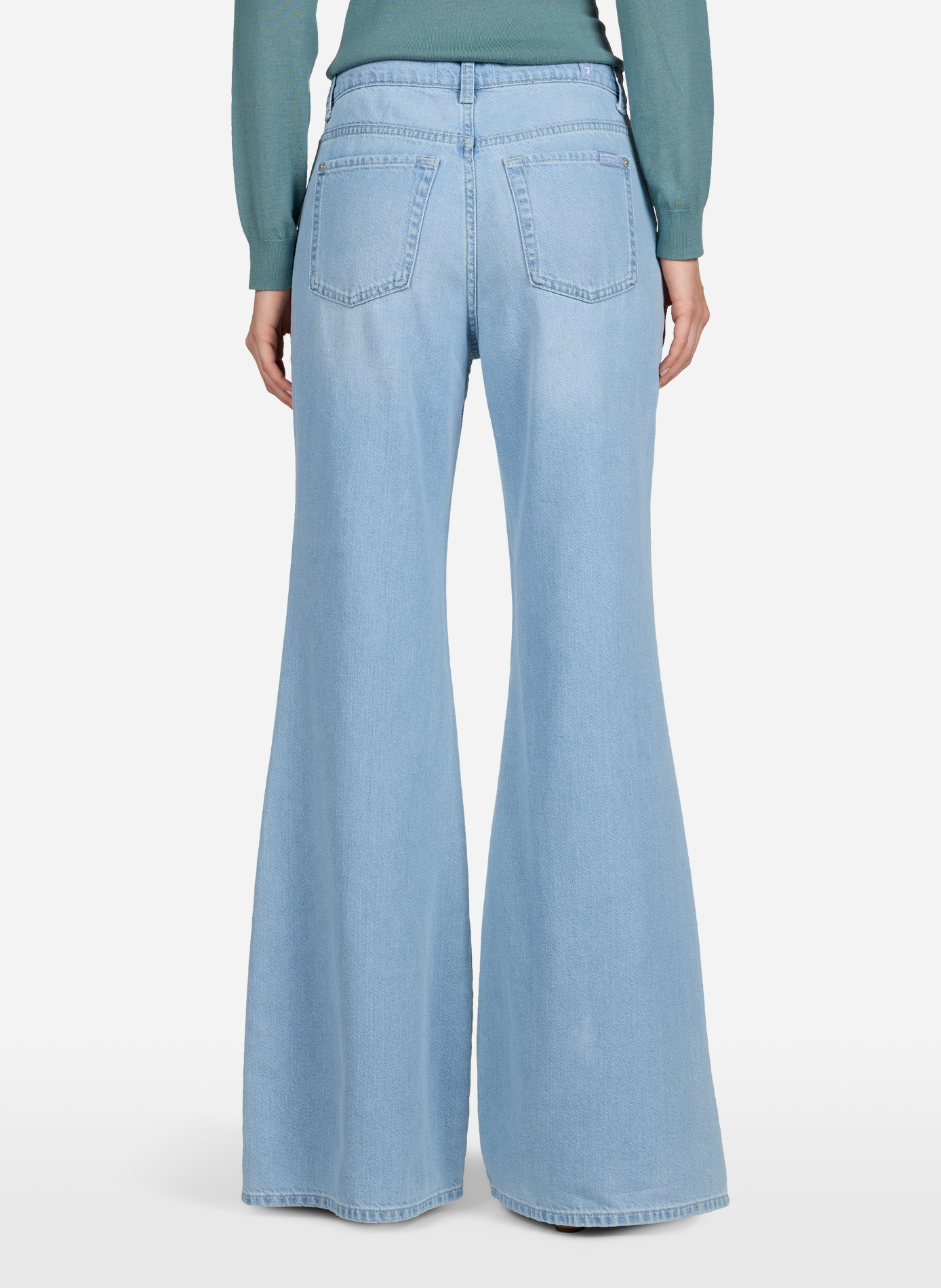 Cotton-blend bootcut jeans 7 FOR ALL MANKIND Blue