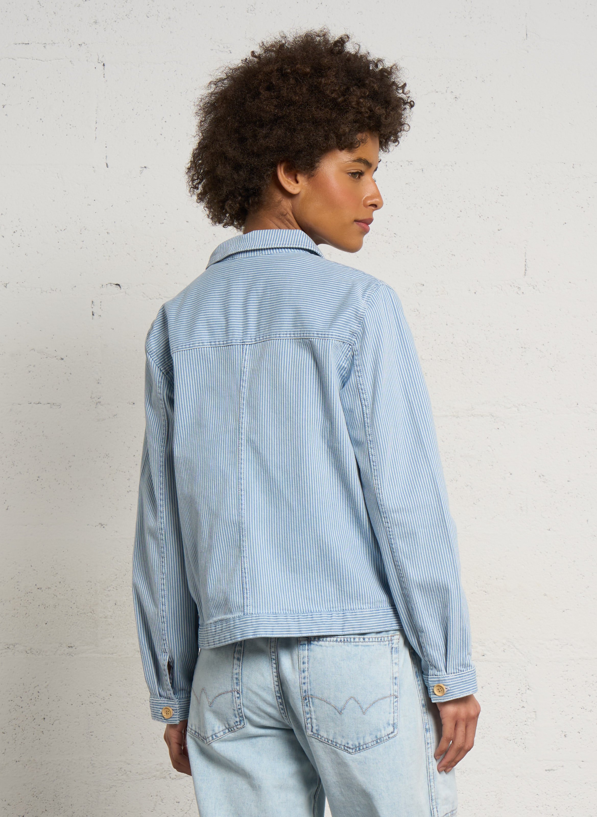 Jeansjacke mit Streifen ARMOR LUX Blau