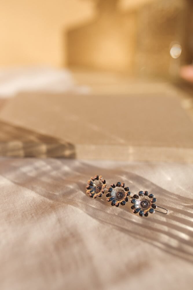 Gold-plated flower barrette MONSIEUR SIMONE Silver