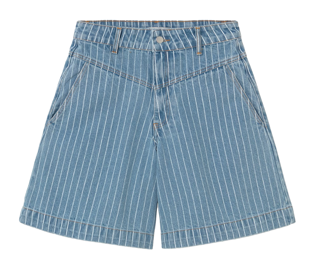 Striped wide-leg printed cotton shorts THE TINY BIG SISTER Blue