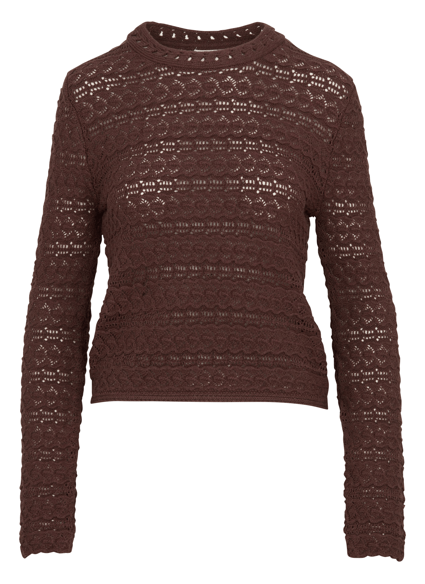 Pull droit en tricot fantaisie KOOKAI Marron