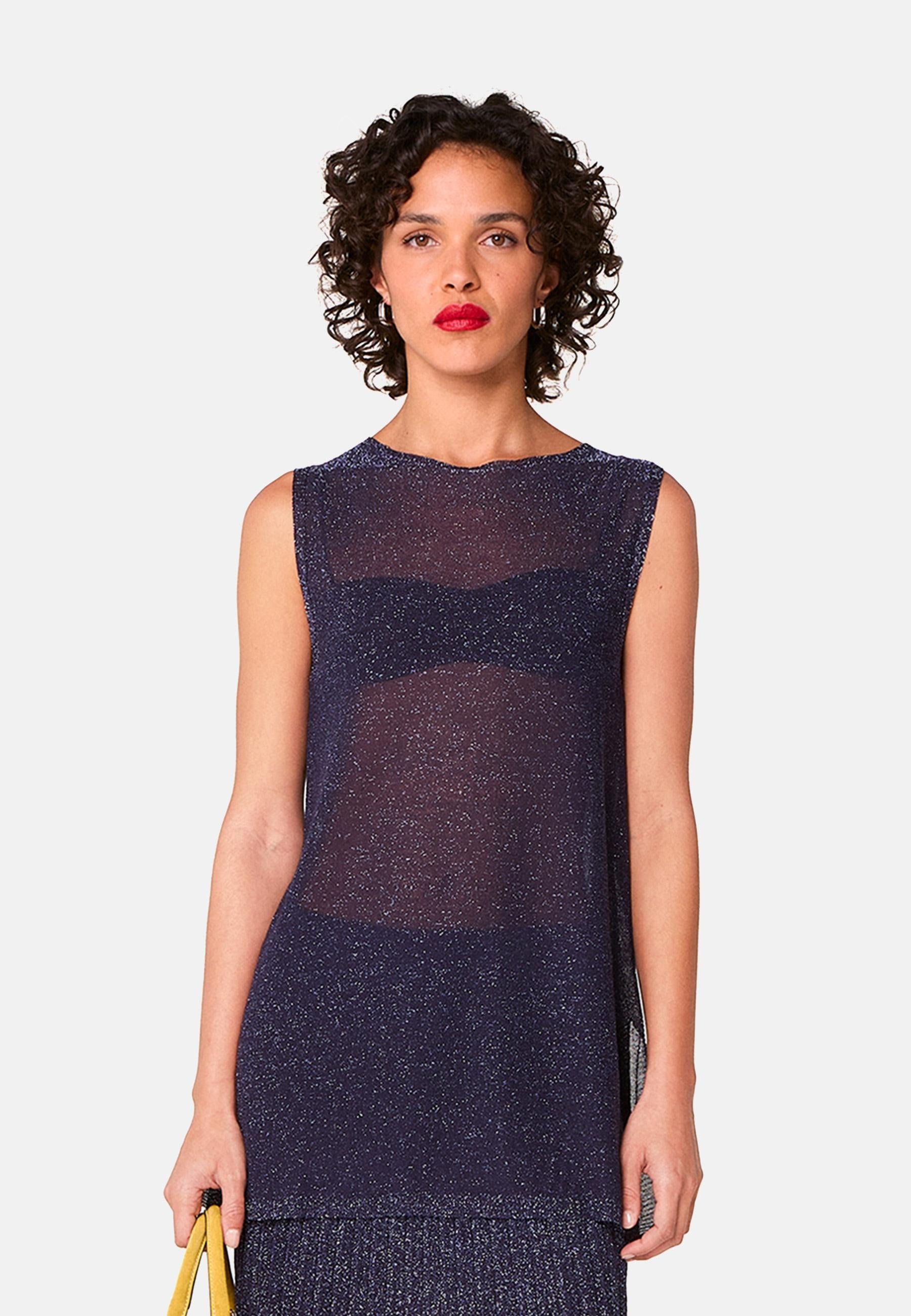 Lurex knit top RODIER Blue