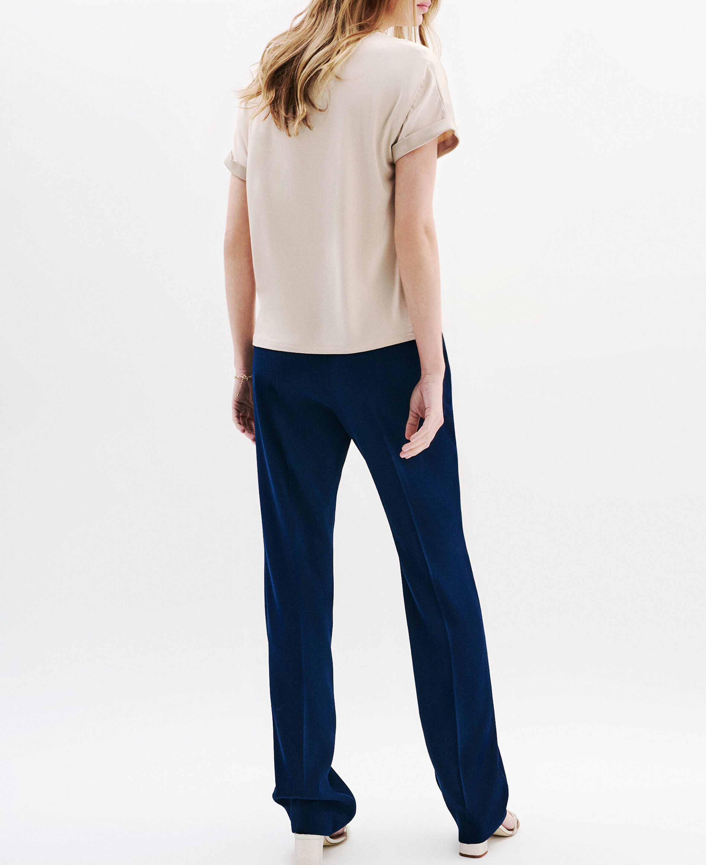 Tee-shirt fluide en satin CAROLL Beige