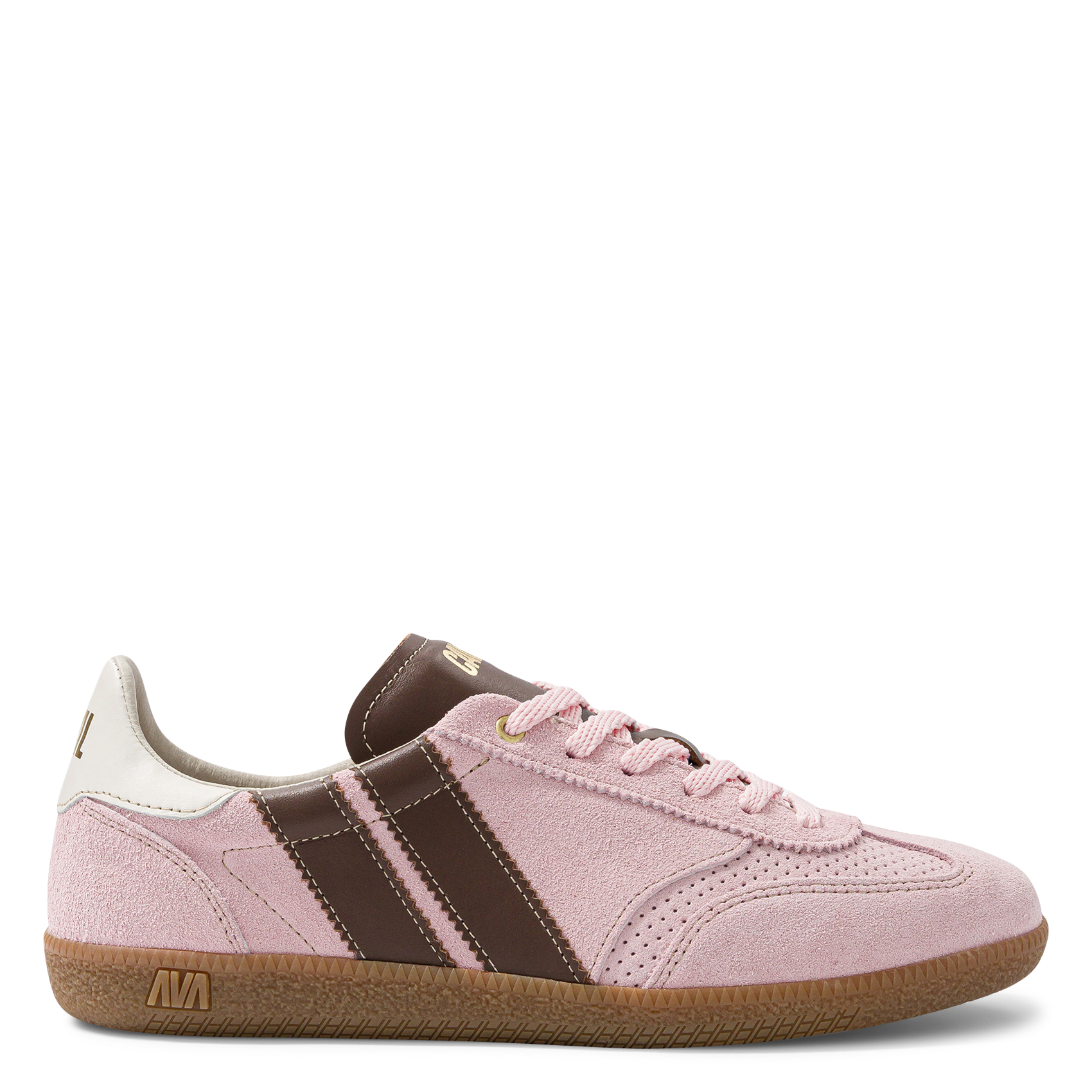 Baskets basses en cuir velours CAVAL Rose