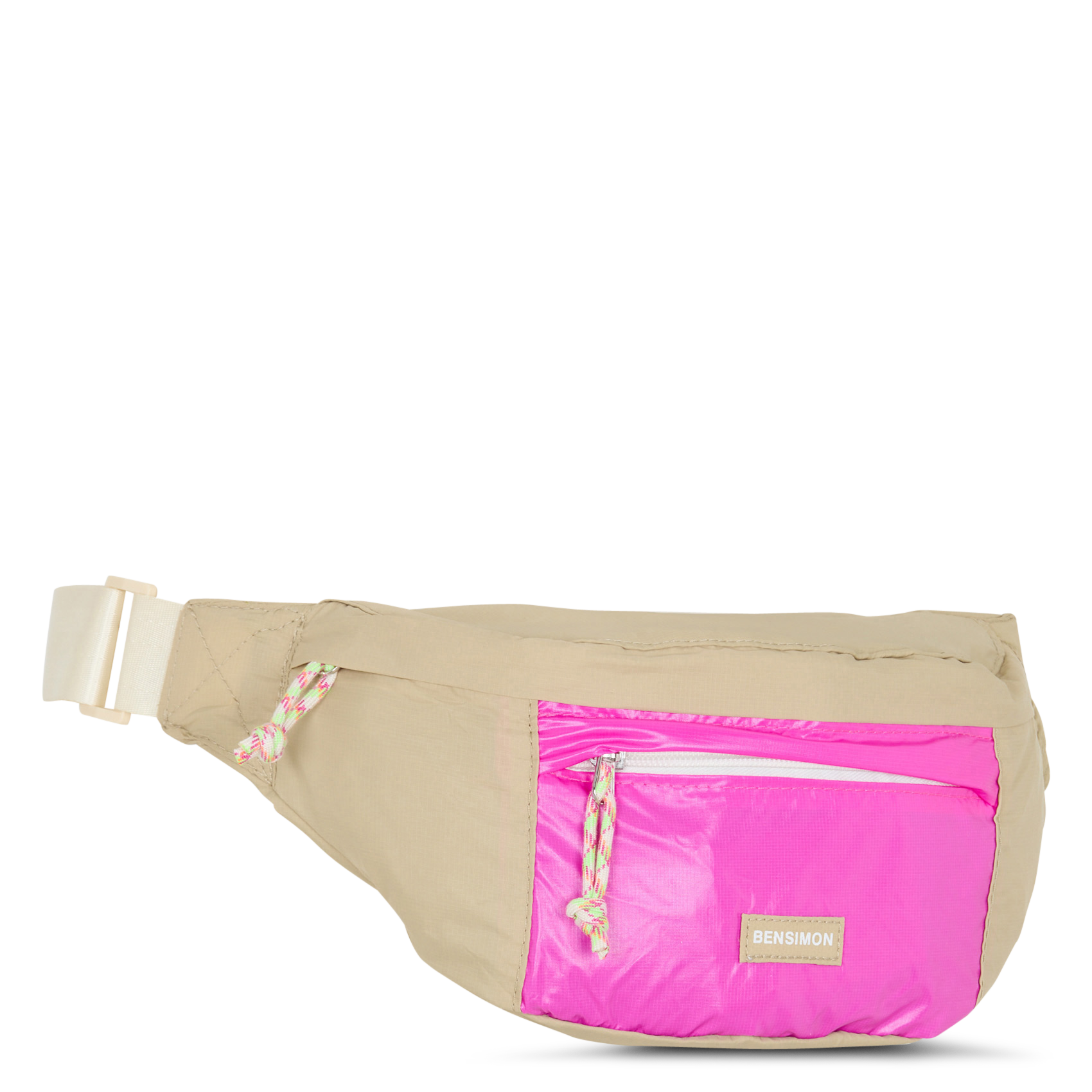 Printed canvas waist bag BENSIMON Beige