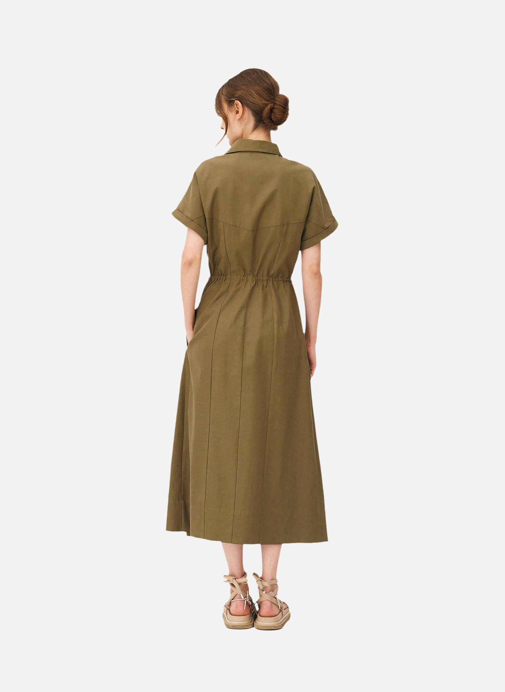 BRYNE KHAKI shirt dress Noyoco Green