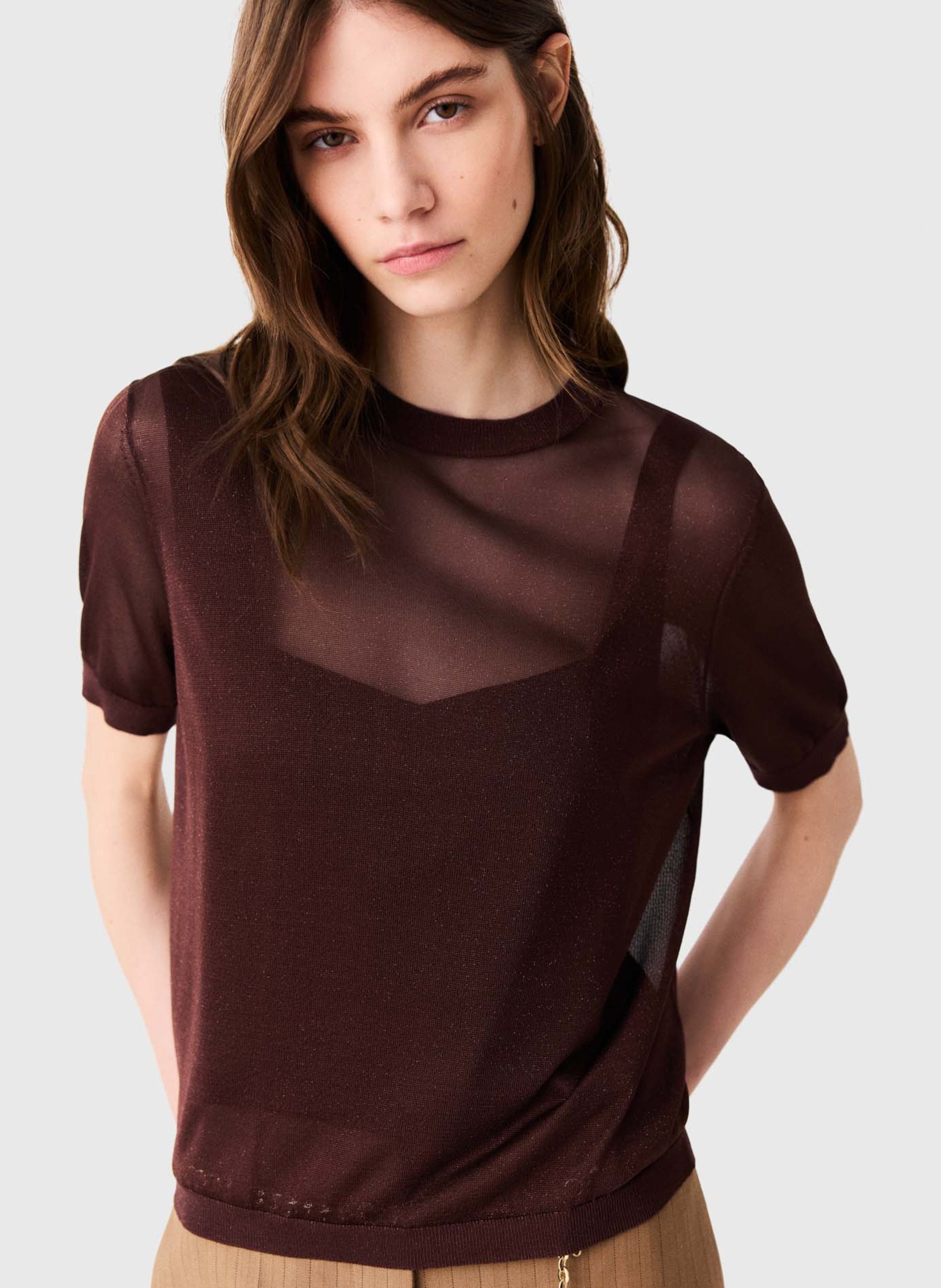 Metallic T-shirt MAJE