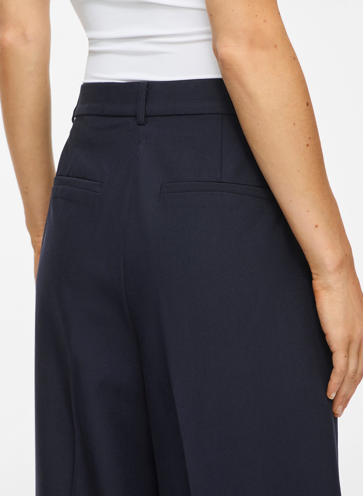 High-waisted straight-leg pants VILA Blue