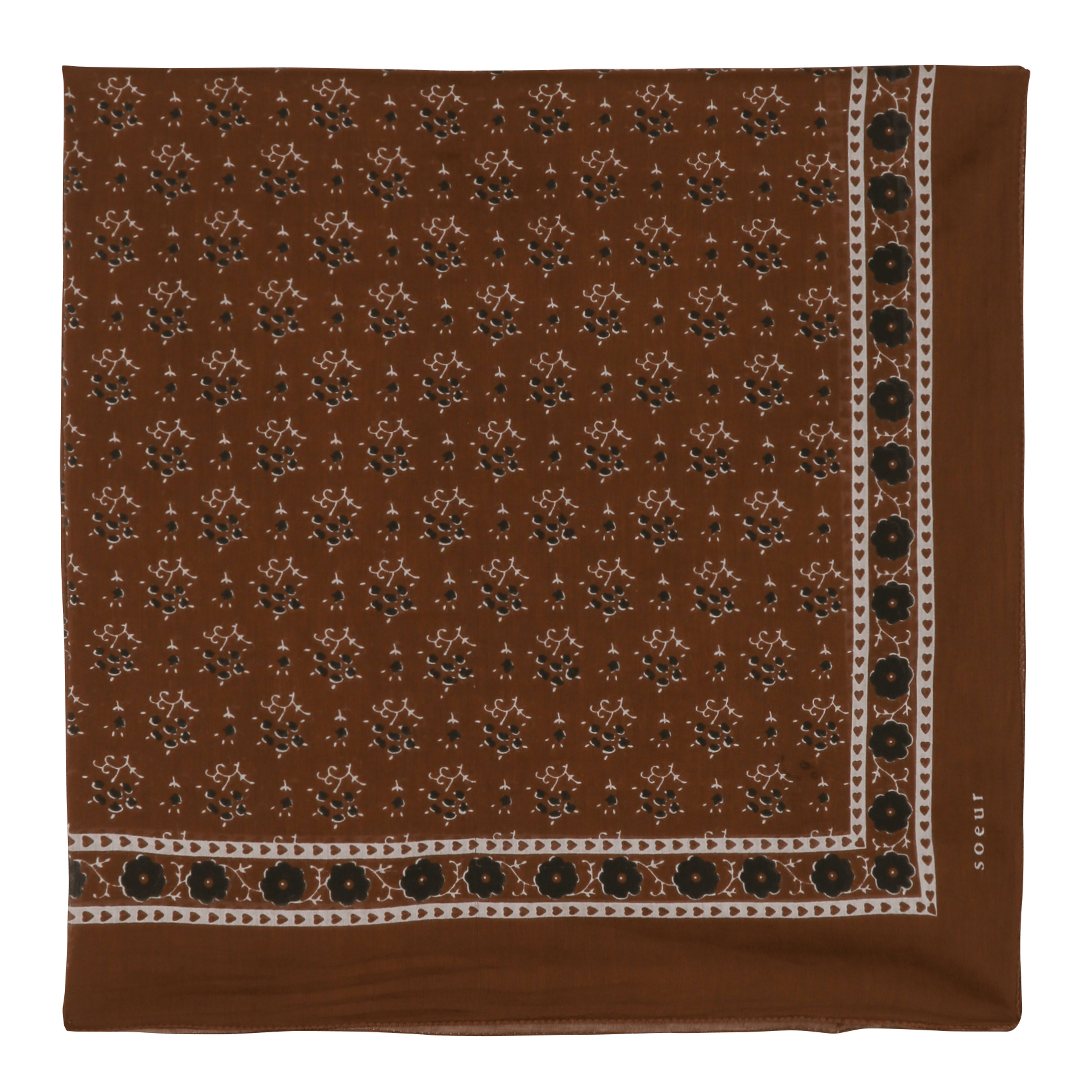 Foulard carré imprimé en coton SOEUR