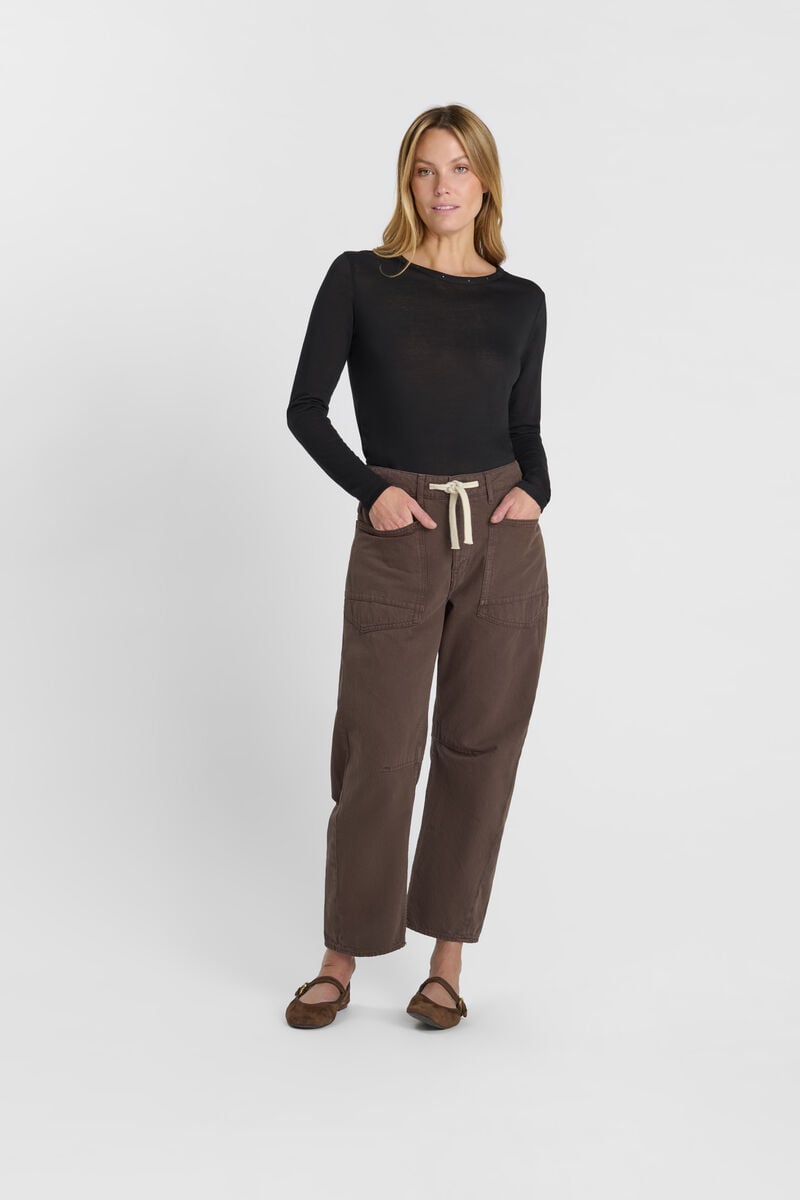 Loose jeans, wide leg, length 34 LE TEMPS DES CERISES Brown
