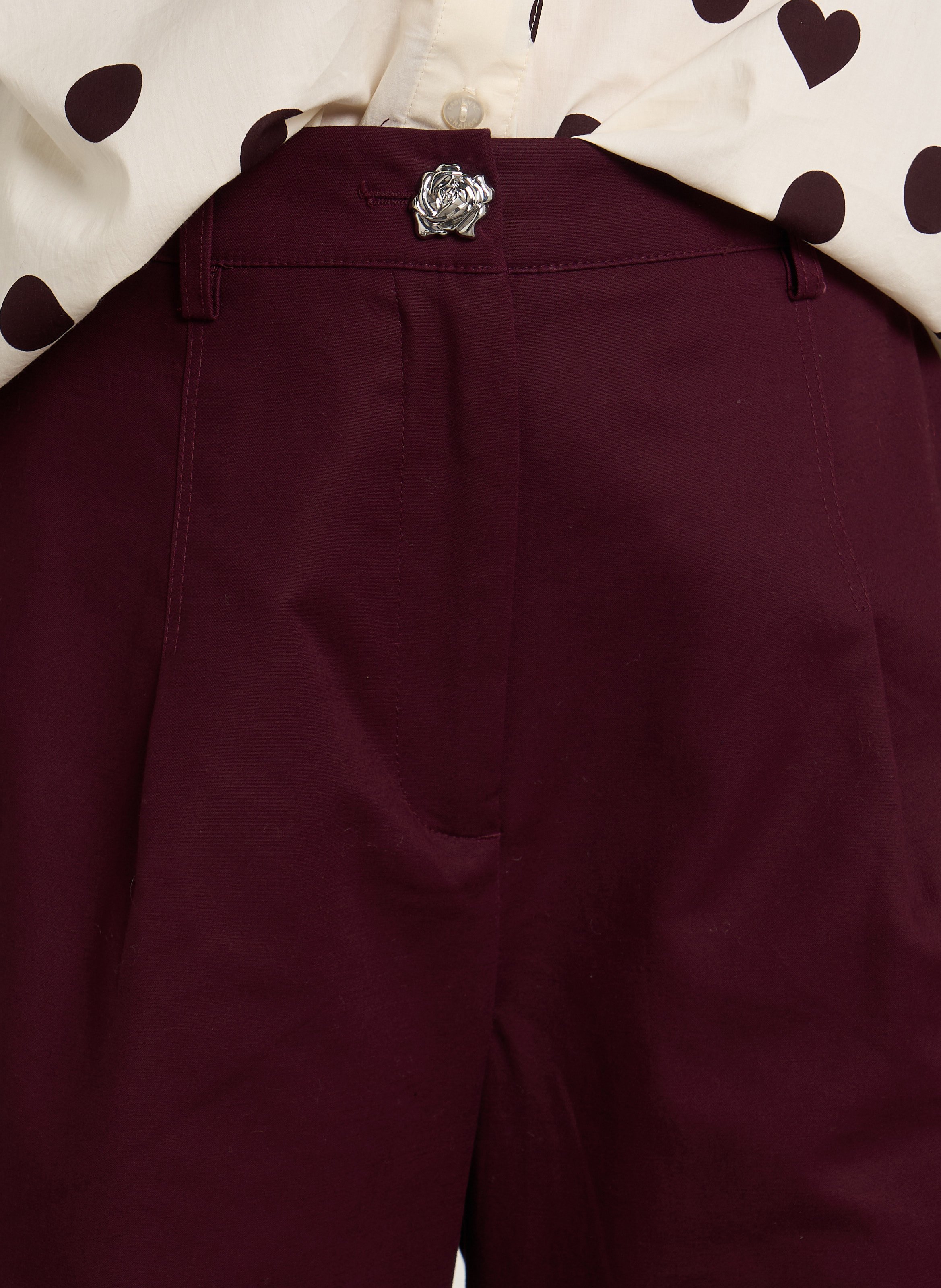 Wide-leg pants with braces FABIENNE CHAPOT Red