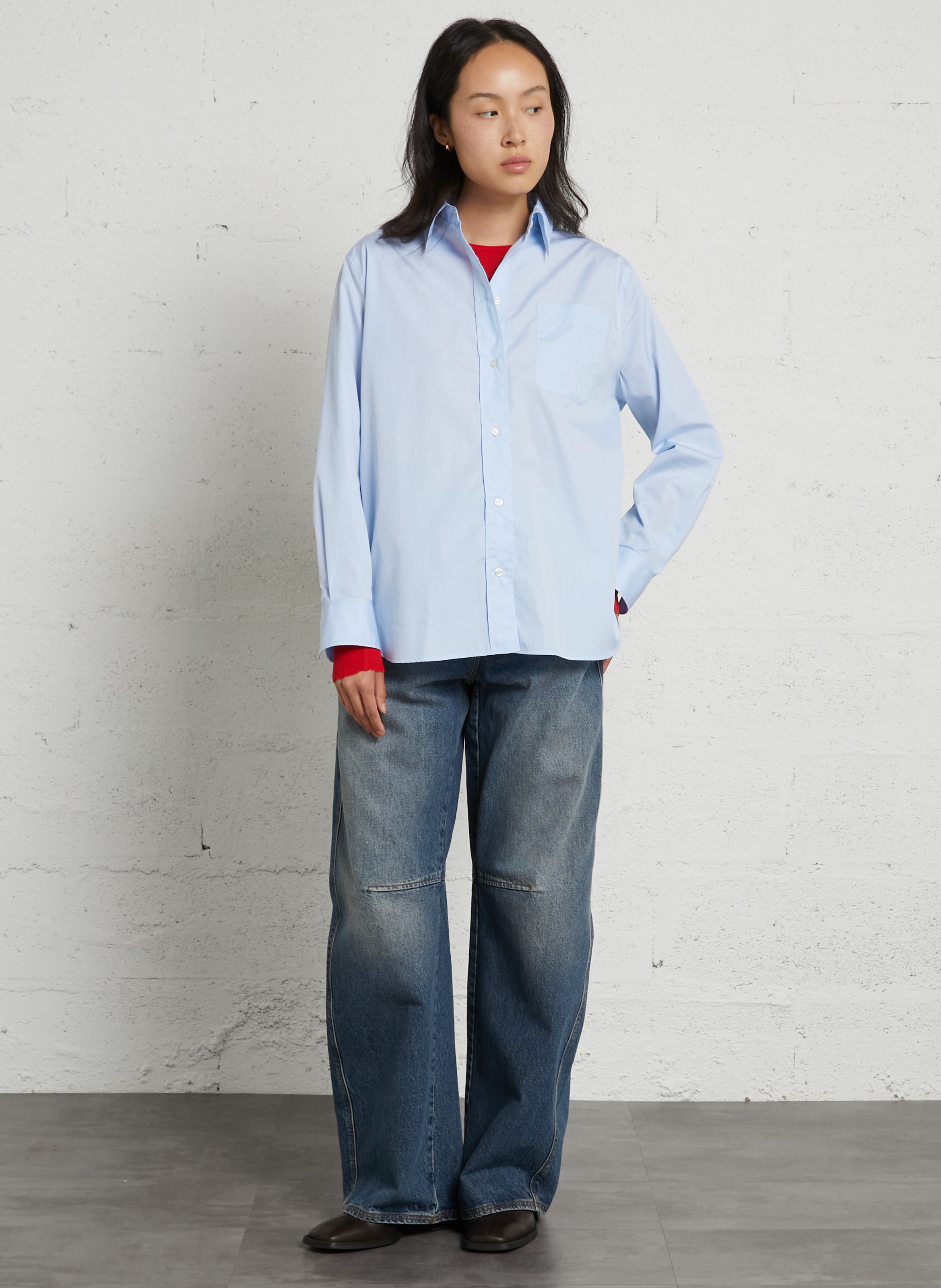 Jean barrel en coton SOEUR Bleu
