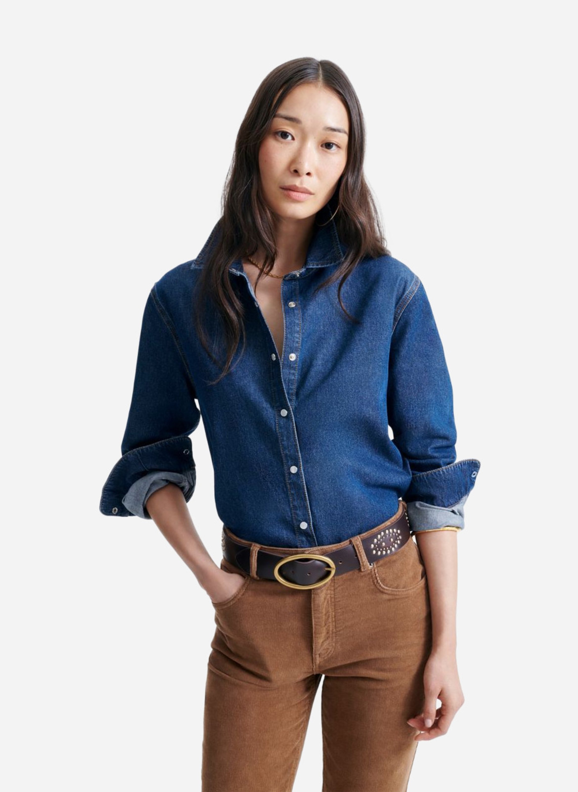Katoenen blouse met klassieke kraag VANESSA BRUNO Blauw