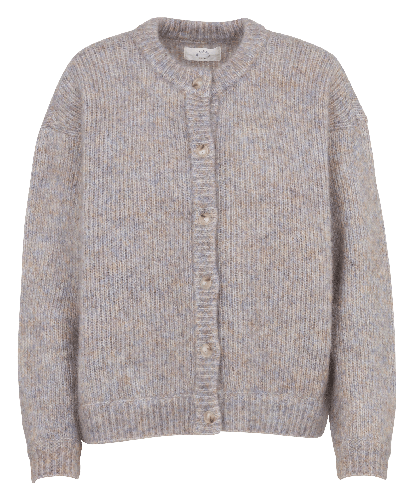 Strickjacke mit Rundhalsausschnitt aus Wolle und Kaschmir DES PETITS HAUTS Mehrfarbig