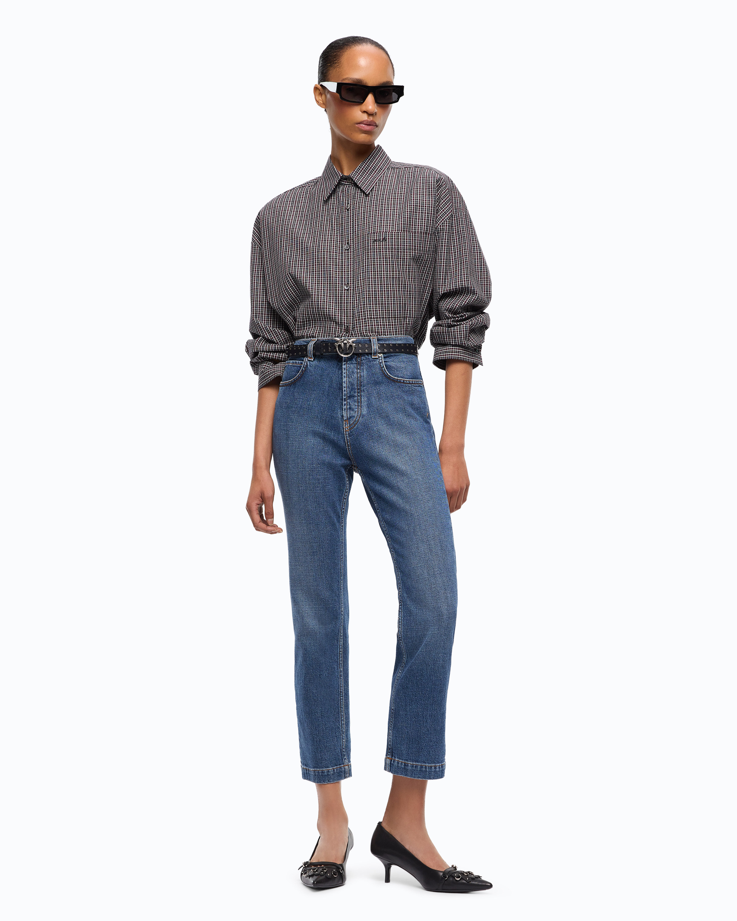 Jean slim cropped PINKO Bleu